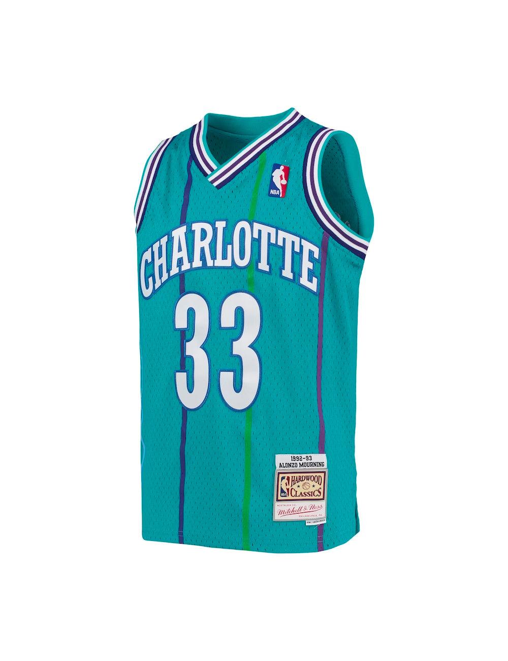 Youths Alonzo Mourning Charlotte Hornets Mitchell & Ness NBA Swingman Jersey - Teal
