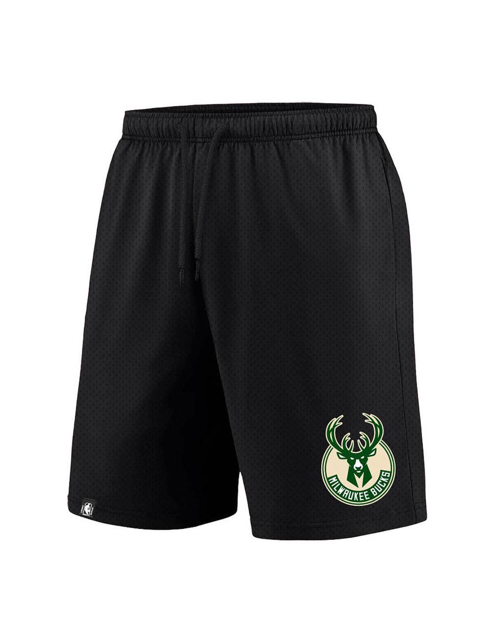 Youths Milwaukee Bucks NBA Team Logo Mesh Shorts - Black