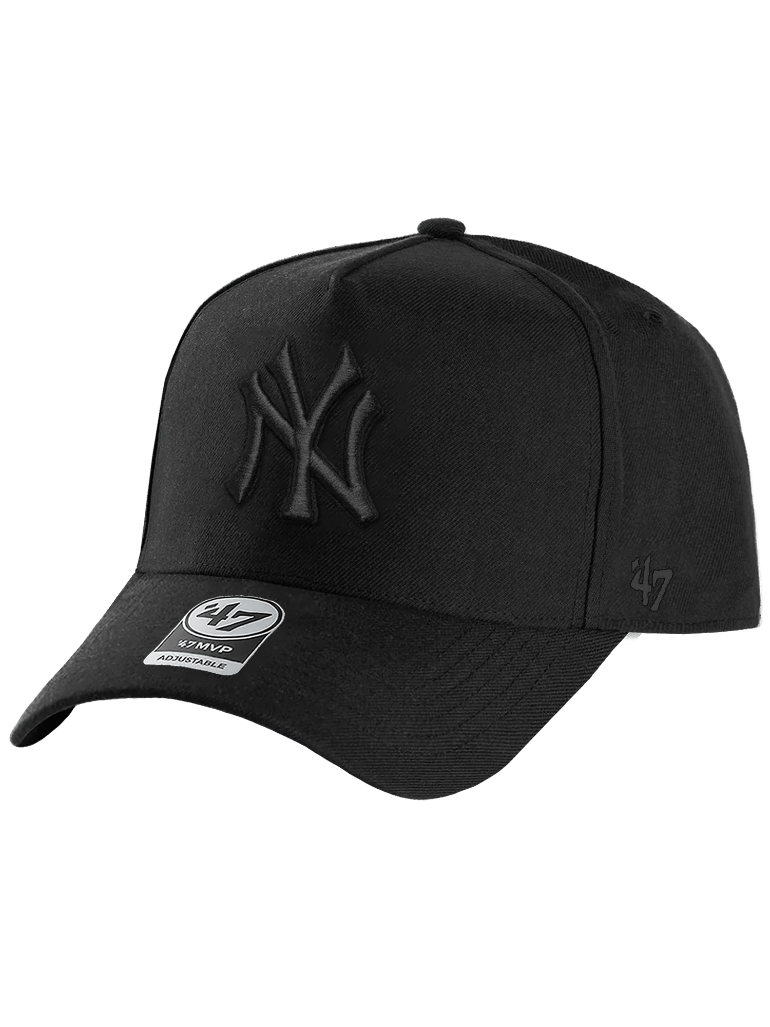 New York Yankees '47 MLB Black On Black MVP DT Snapback Hat - Black