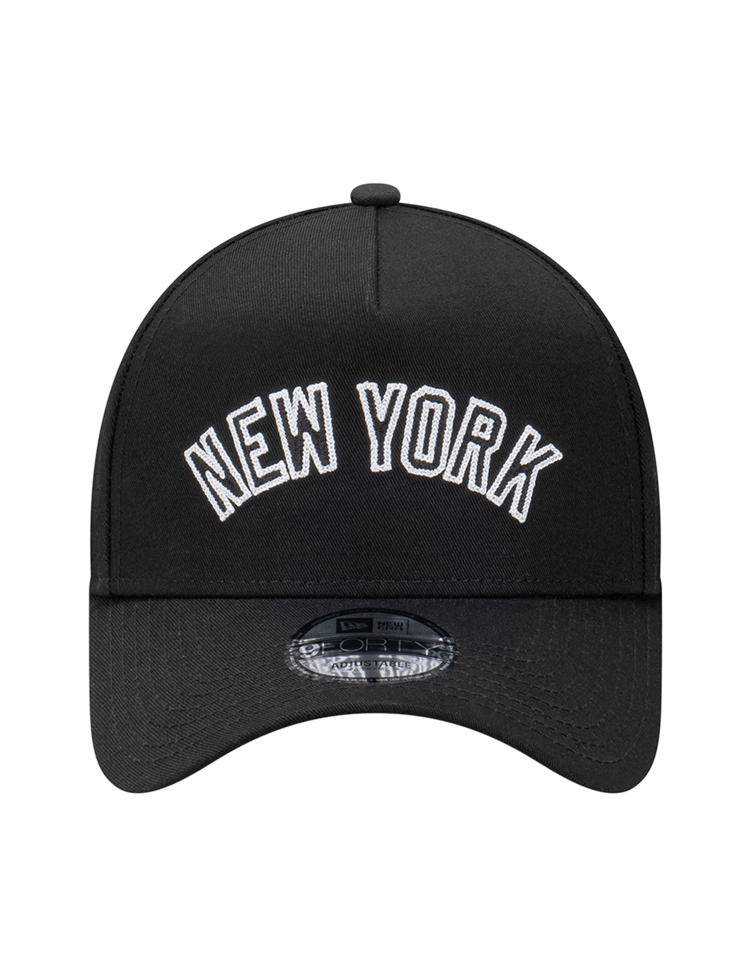 New York Yankees New Era MLB Chain Script 9FORTY A-Frame Snapback Hat - Black