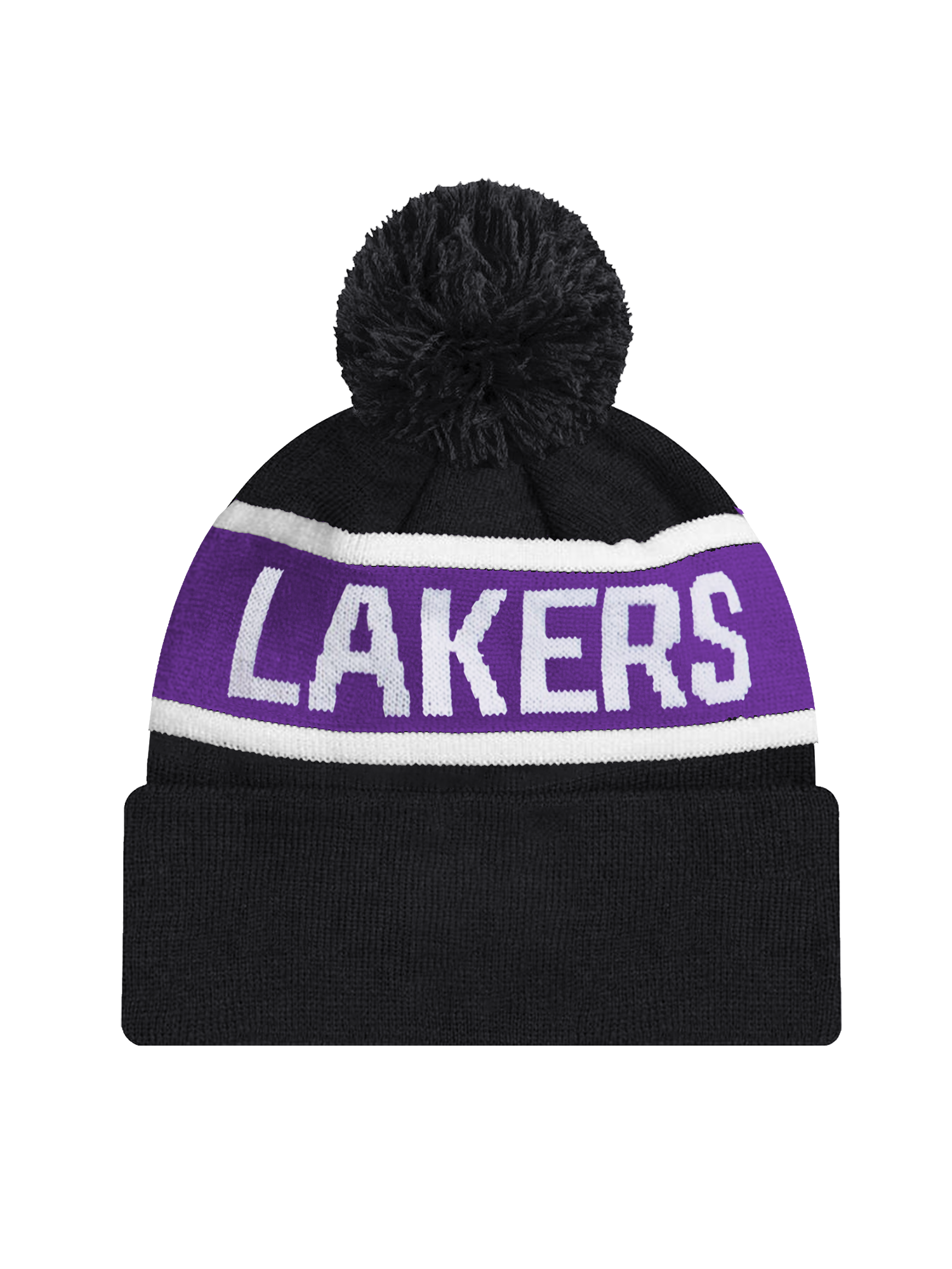 Youths Los Angeles Lakers New Era NBA Spell Out Knit Beanie - Black
