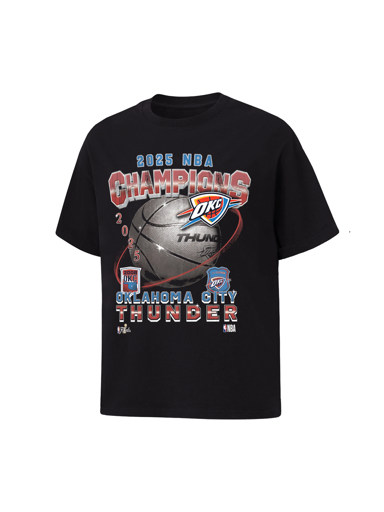Youths Oklahoma City Thunder NBA Essentials 2025 Champs Vintage T-Shirt - Black