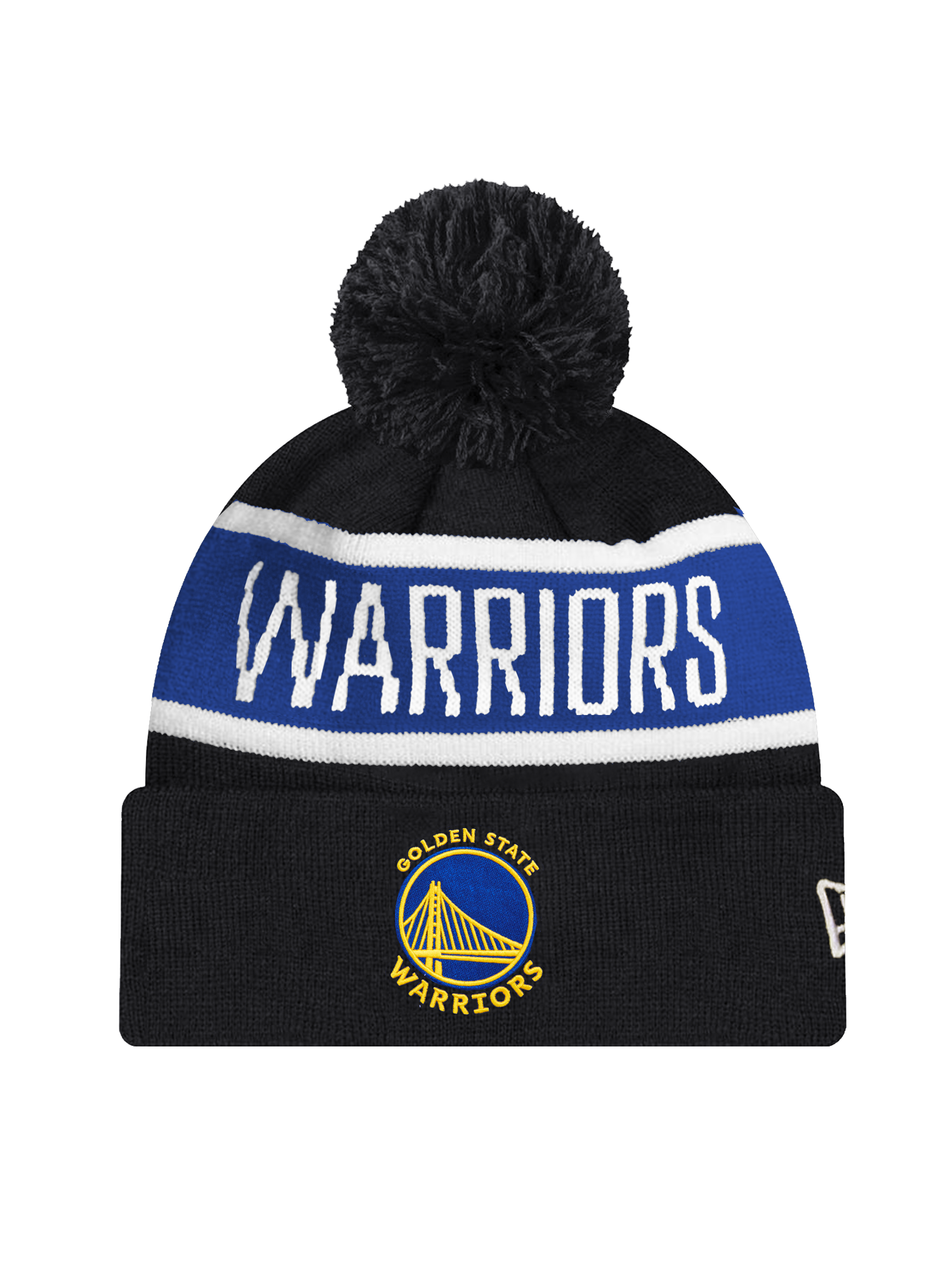 Youths Golden State Warriors New Era NBA Spell Out Knit Beanie - Black