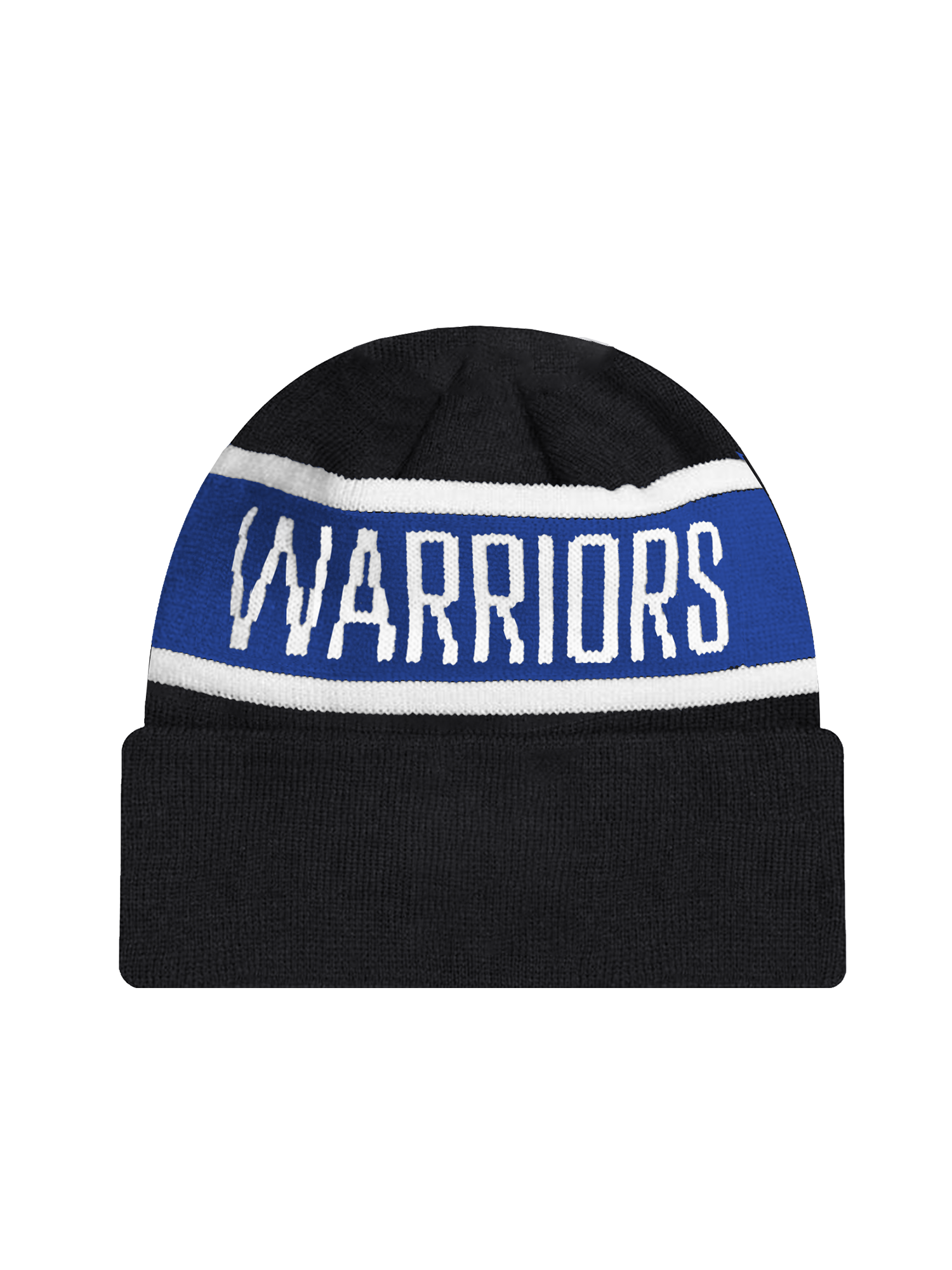 Youths Golden State Warriors New Era NBA Spell Out Pomless Knit Beanie - Black