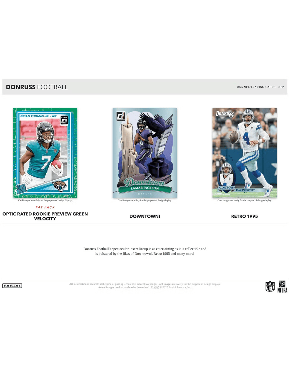 2025 Panini NFL Donruss Football Trading Card Blaster Box