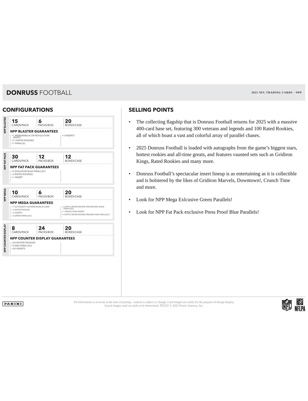2025 Panini NFL Donruss Football Trading Card Blaster Box