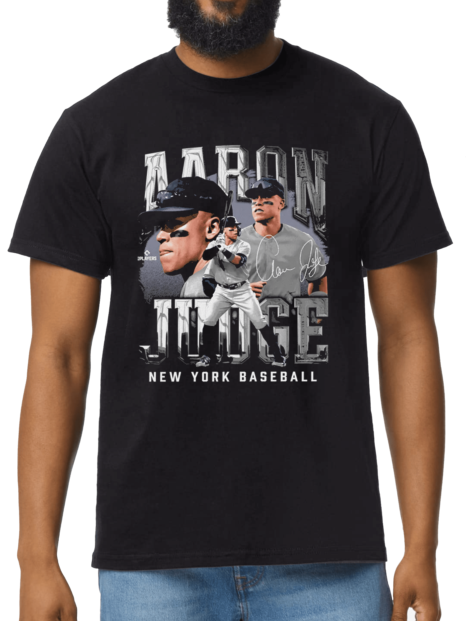 500 Level T-Shirts Aaron Judge New York Yankees 500 Level MLB Homage Heavyweight T-Shirt - Vintage Black