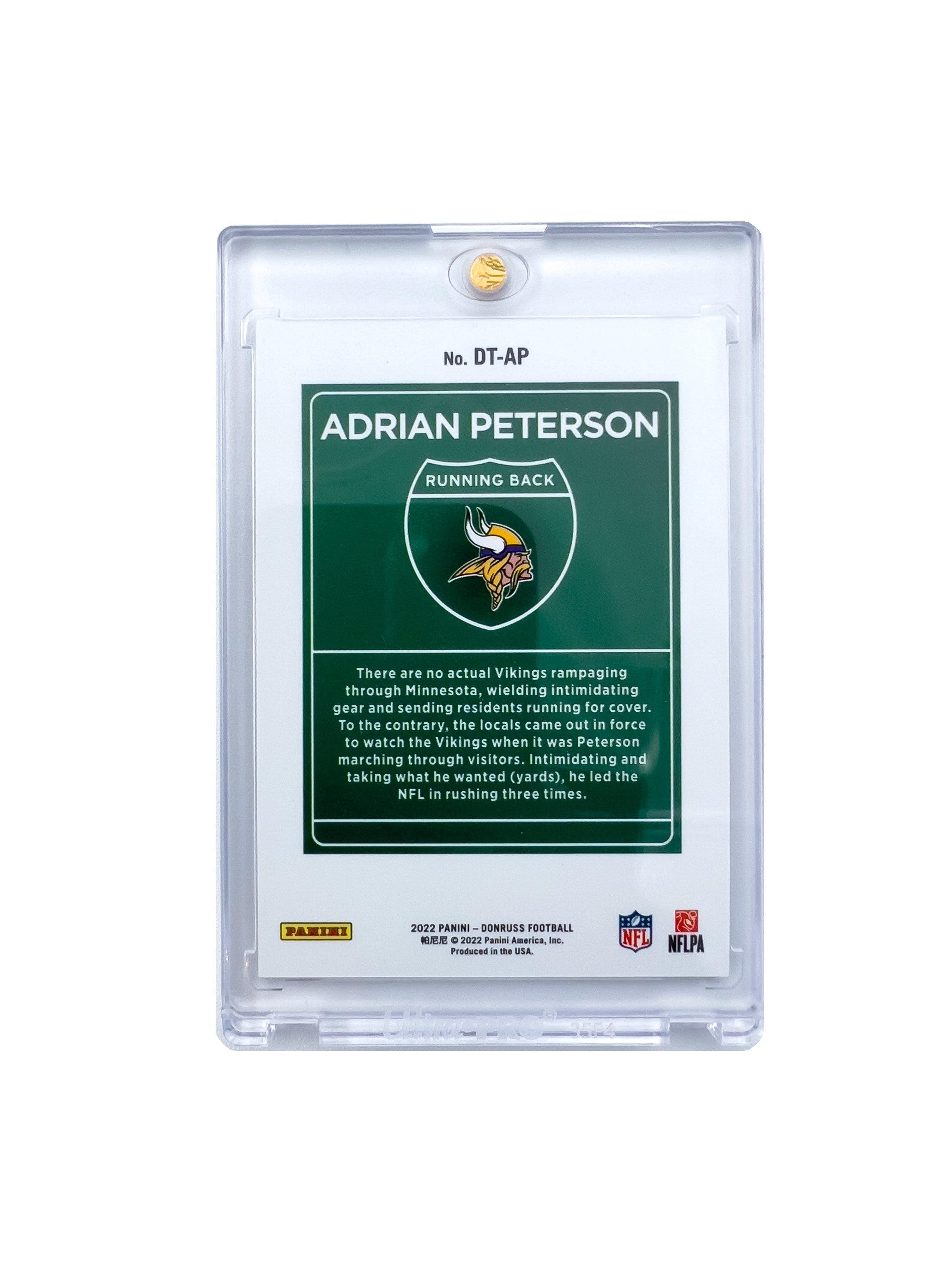 Panini Cards Adrian Peterson Minnesota Vikings Panini NFL Donruss 22 Downtown Card