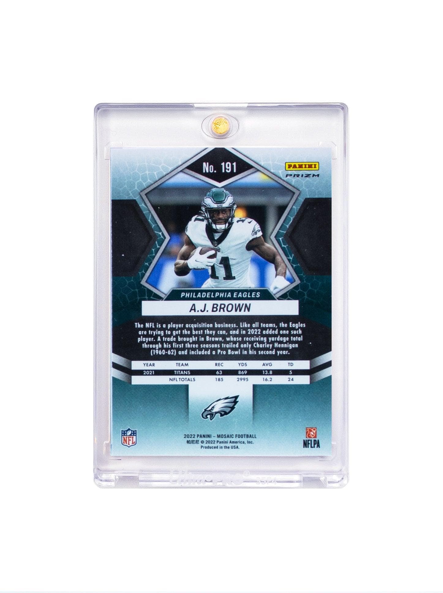 Panini Cards AJ Brown Philadelphia Eagles Panini NFL Mosaic 22 Green Prizm Card