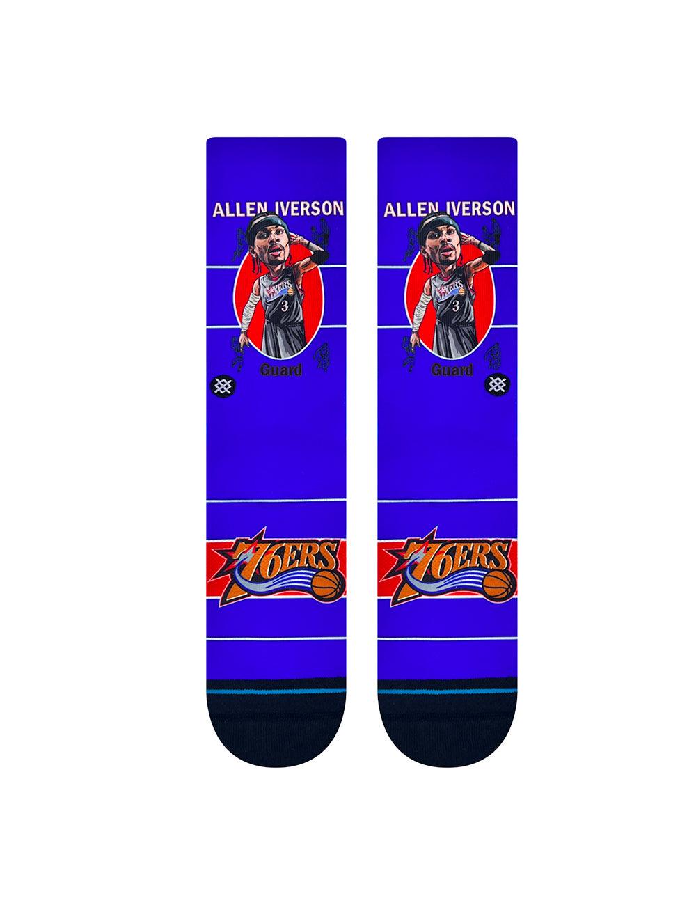 Stance Socks Large (9-12 US) Allen Iverson Philadelphia 76ers Stance NBA Retro Big Head Crew Socks