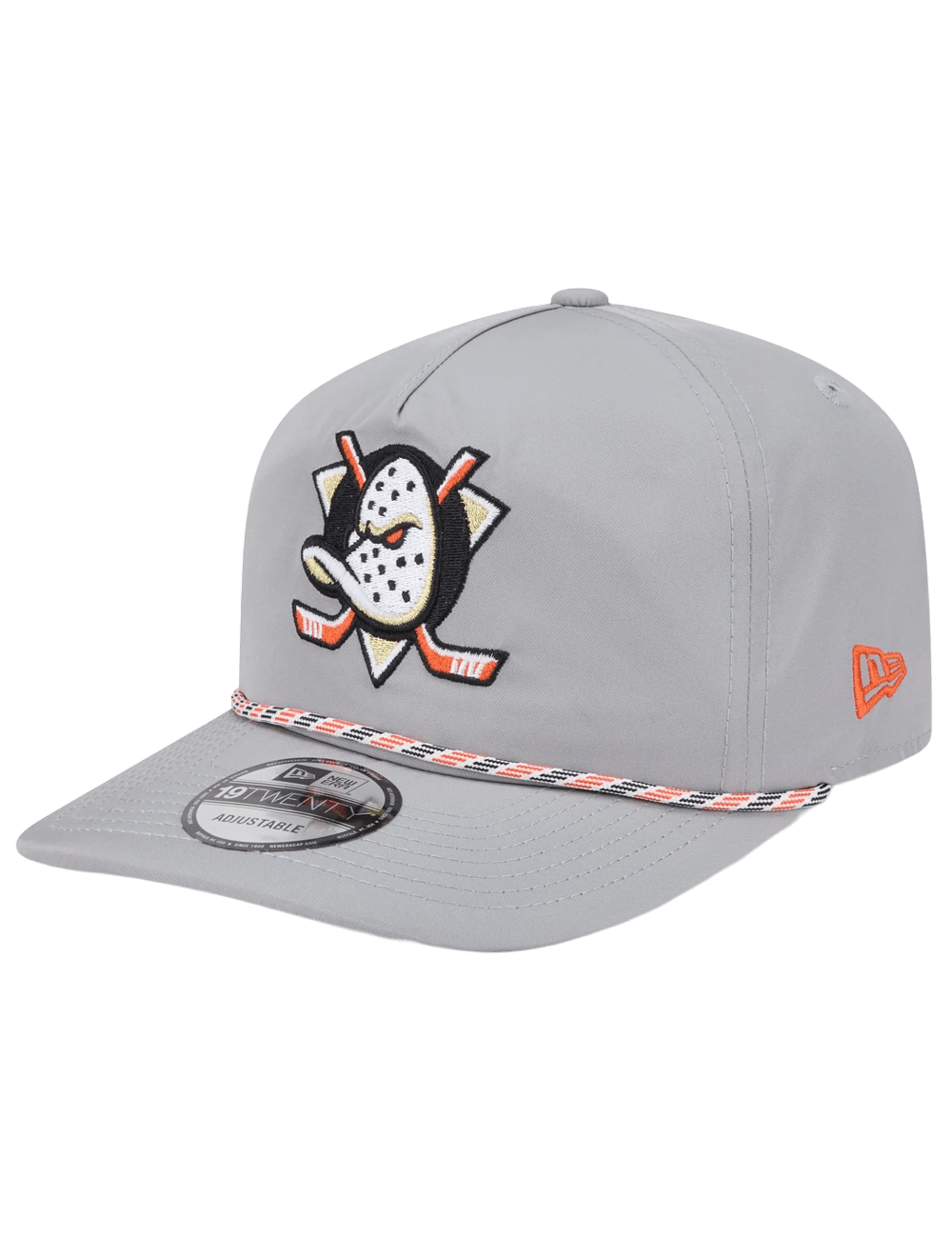 New Era Caps Anaheim Ducks New Era NHL Team Rope 19TWENTY Pre-Curved Snapback Hat - Grey