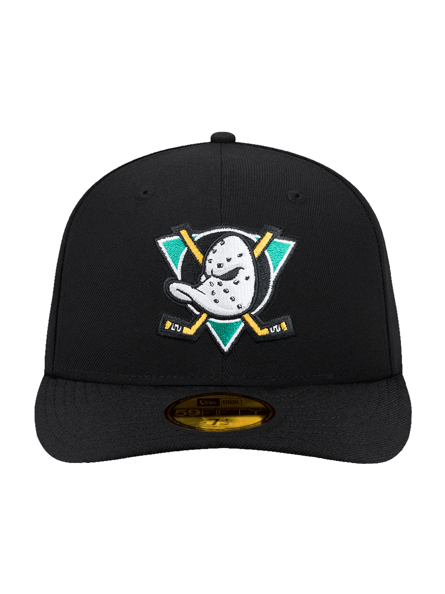 New Era Caps Anaheim Ducks New Era NHL Throwback 59FIFTY Pre-Curved Fitted Hat - Black