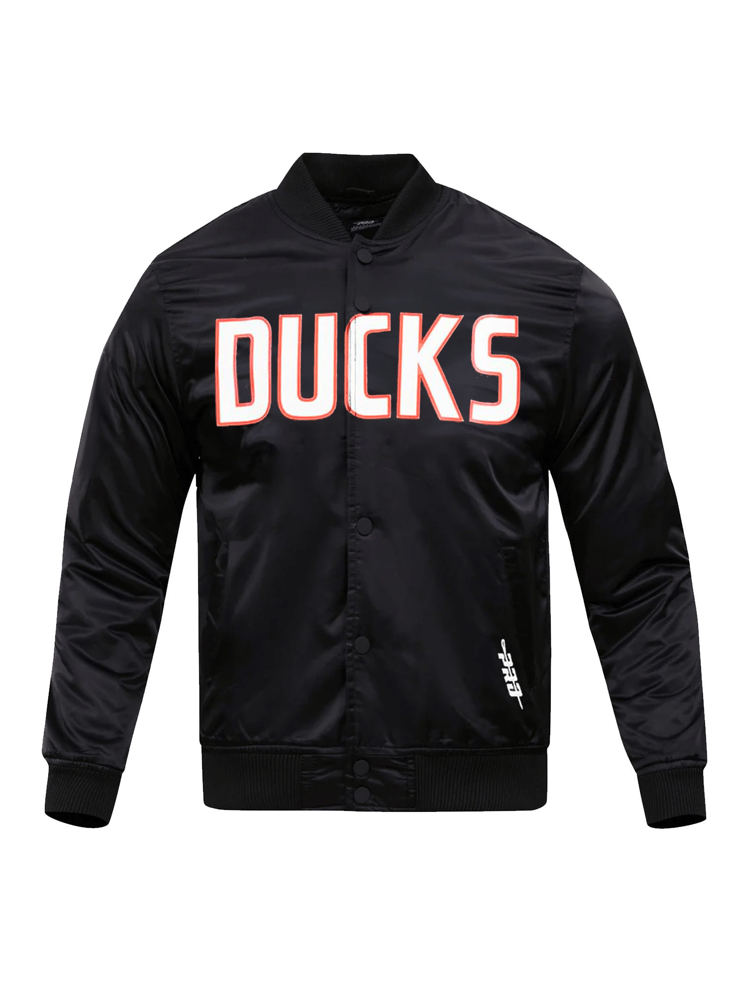 Pro Standard Jackets Anaheim Ducks Pro Standard NHL Team Classic Satin Button Jacket - Black