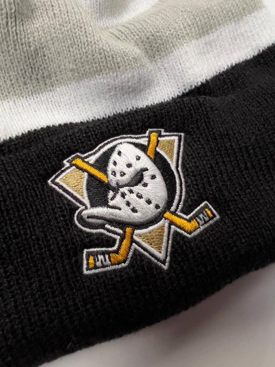 47 Brand Beanies Anaheim Mighty Ducks '47 NHL Breakaway Pom Cuff Knit Beanie - Black