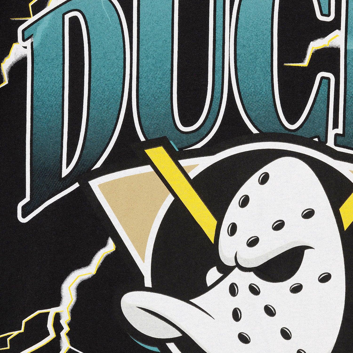Majestic Athletic T-Shirts Anaheim Mighty Ducks Majestic NHL Team Lightning Vintage T-Shirt - Faded Black