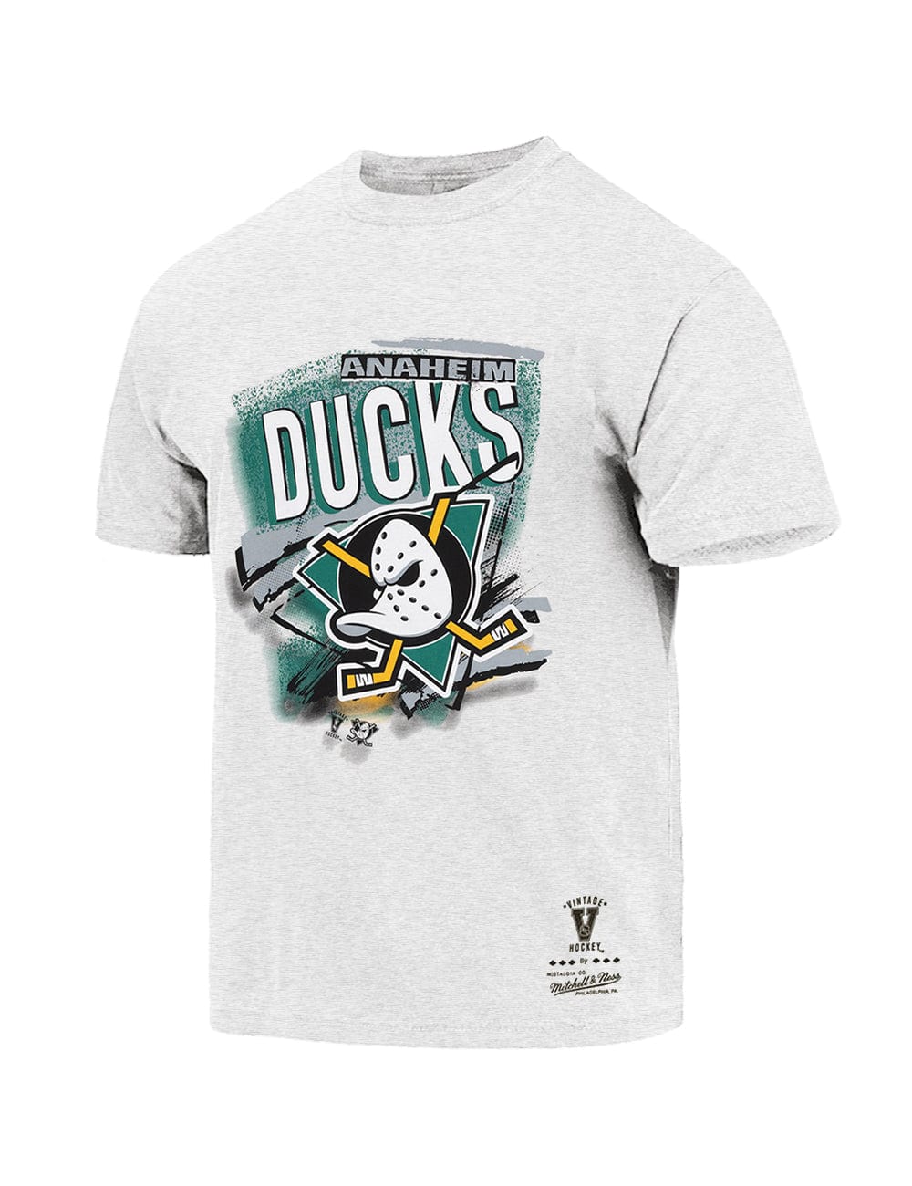 Mitchell And Ness T-Shirts Anaheim Mighty Ducks Mitchell & Ness NHL Abstract Vintage T-Shirt - Marle