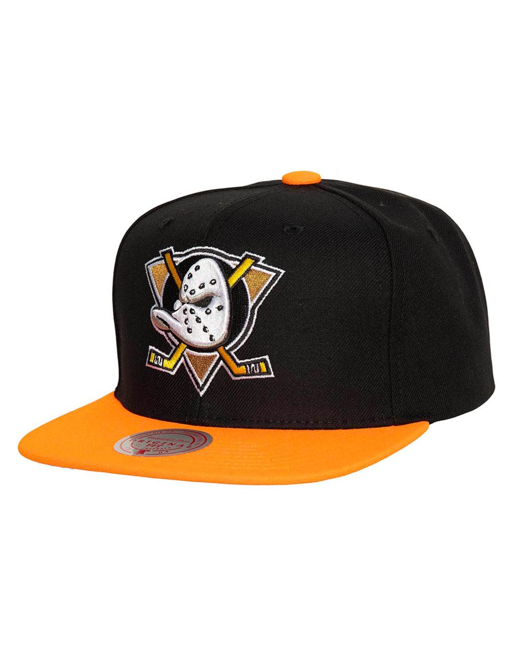 Mitchell And Ness Caps Anaheim Mighty Ducks Mitchell & Ness NHL Team 2 Tone 2.0 OG Snapback Hat - Black