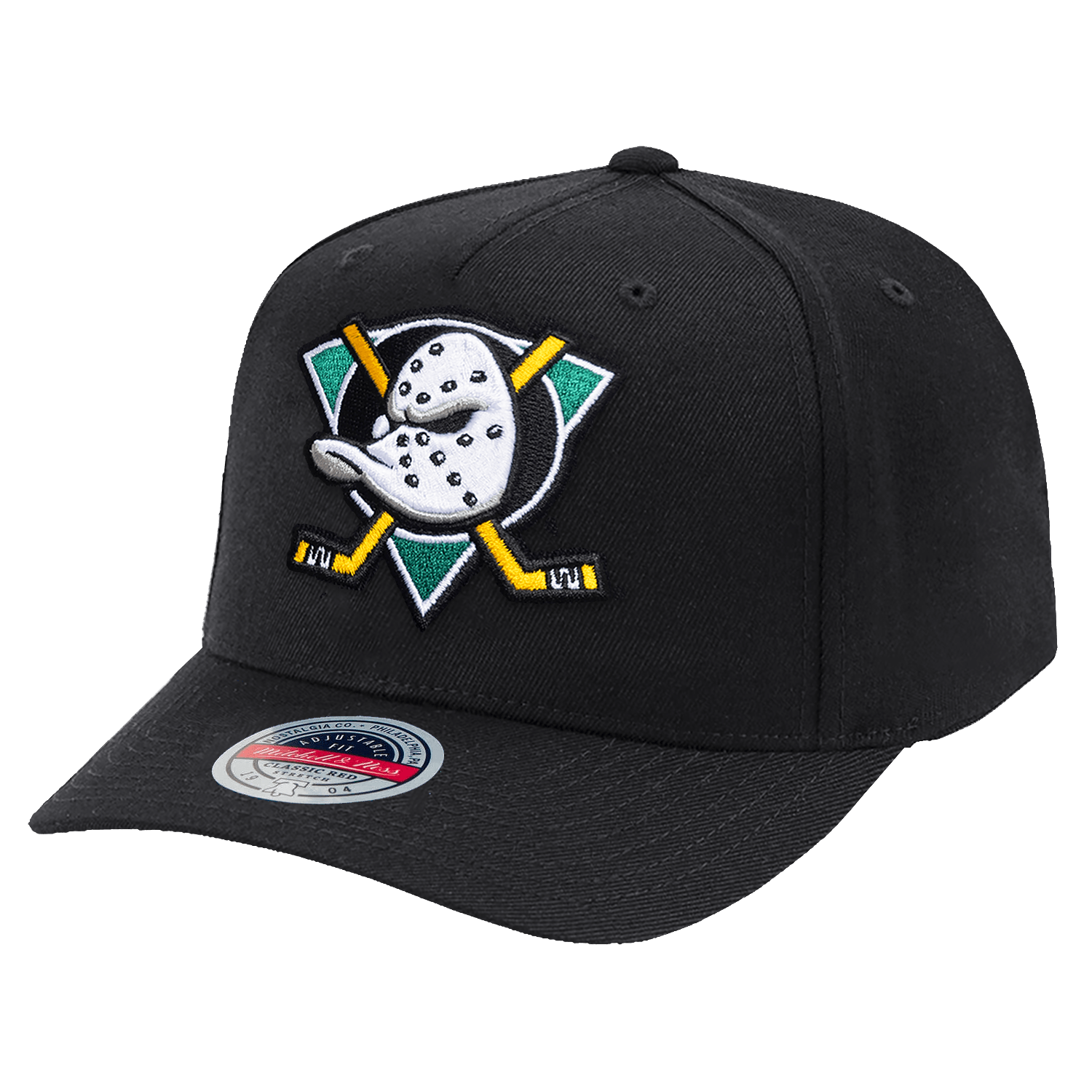 Mitchell And Ness Caps Anaheim Mighty Ducks Mitchell & Ness NHL Team Classic Red Snapback Hat - Black