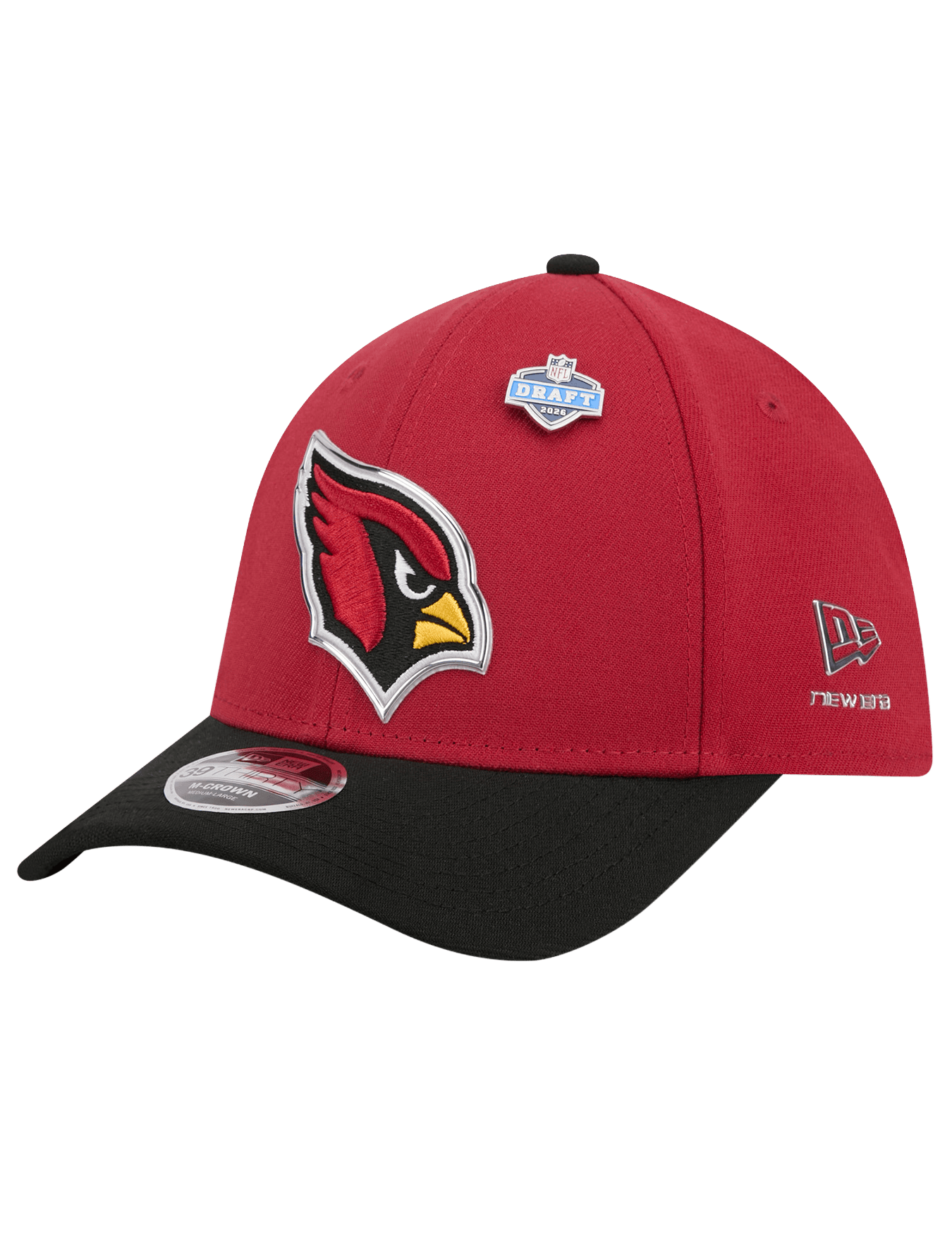 New Era Caps M/L Arizona Cardinals New Era NFL Draft 26 39THIRTY M-Crown Stretch-Fit Hat