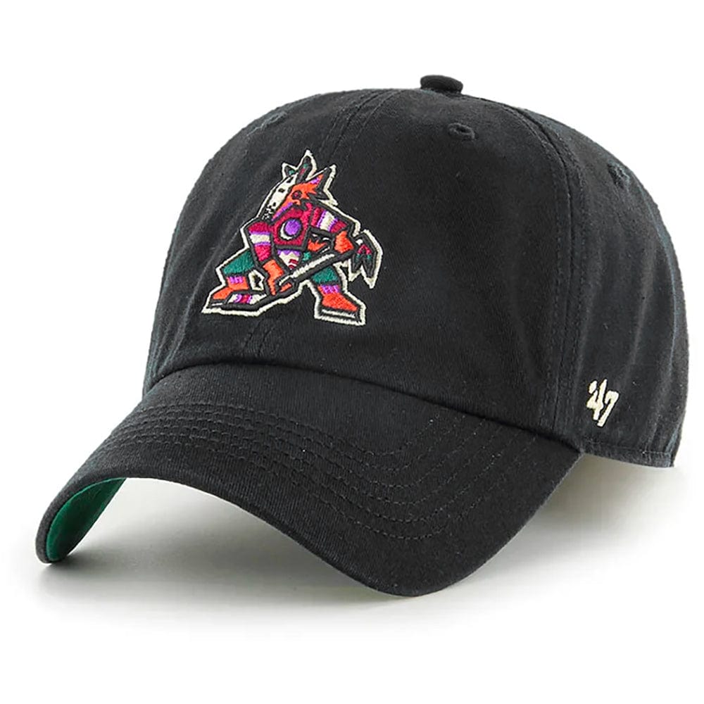 47 Brand Caps Arizona Coyotes '47 NHL Team Clean Up Strapback Hat - Black