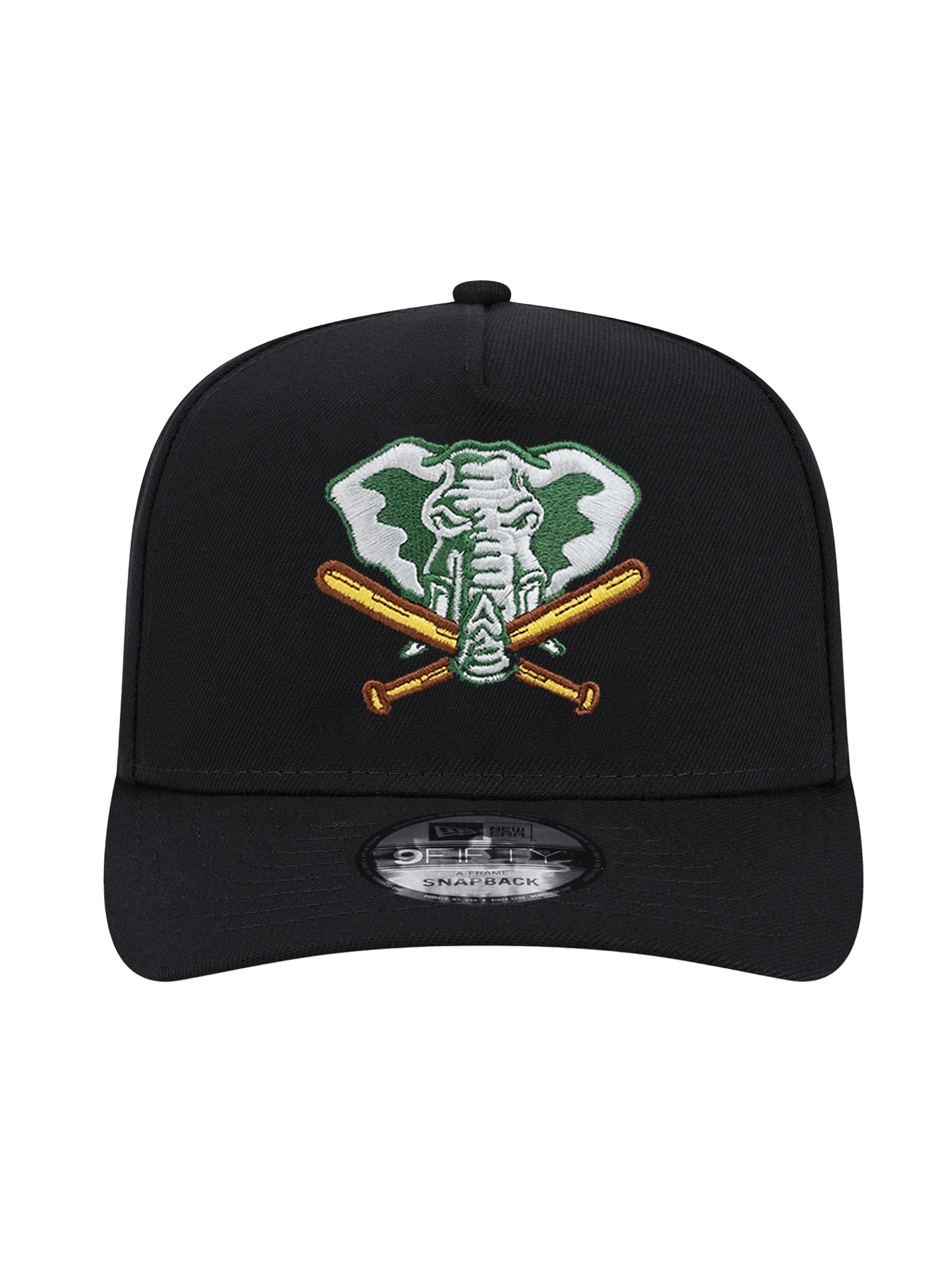 New Era Caps Athletics New Era MLB Alt Pre-Curved 9FIFTY A-Frame Snapback Hat - Black