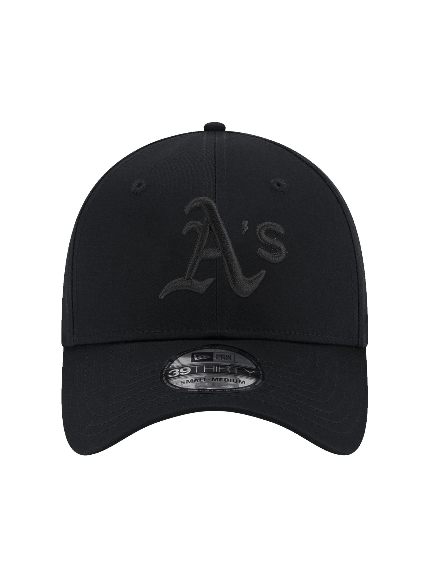 New Era Caps Athletics New Era MLB Black On Black 39THIRTY Stretch-Fit Hat