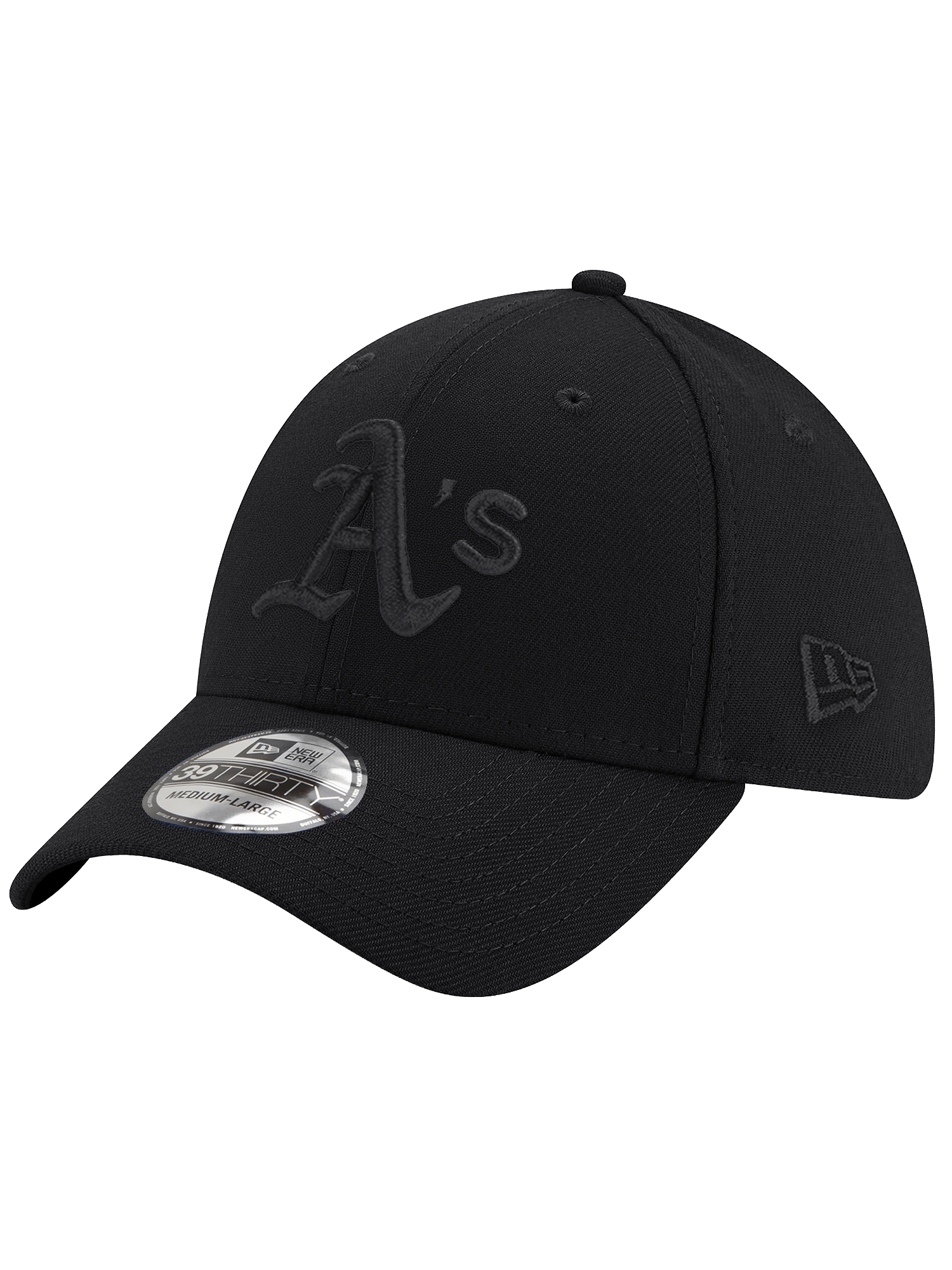New Era Caps Athletics New Era MLB Black On Black 39THIRTY Stretch-Fit Hat