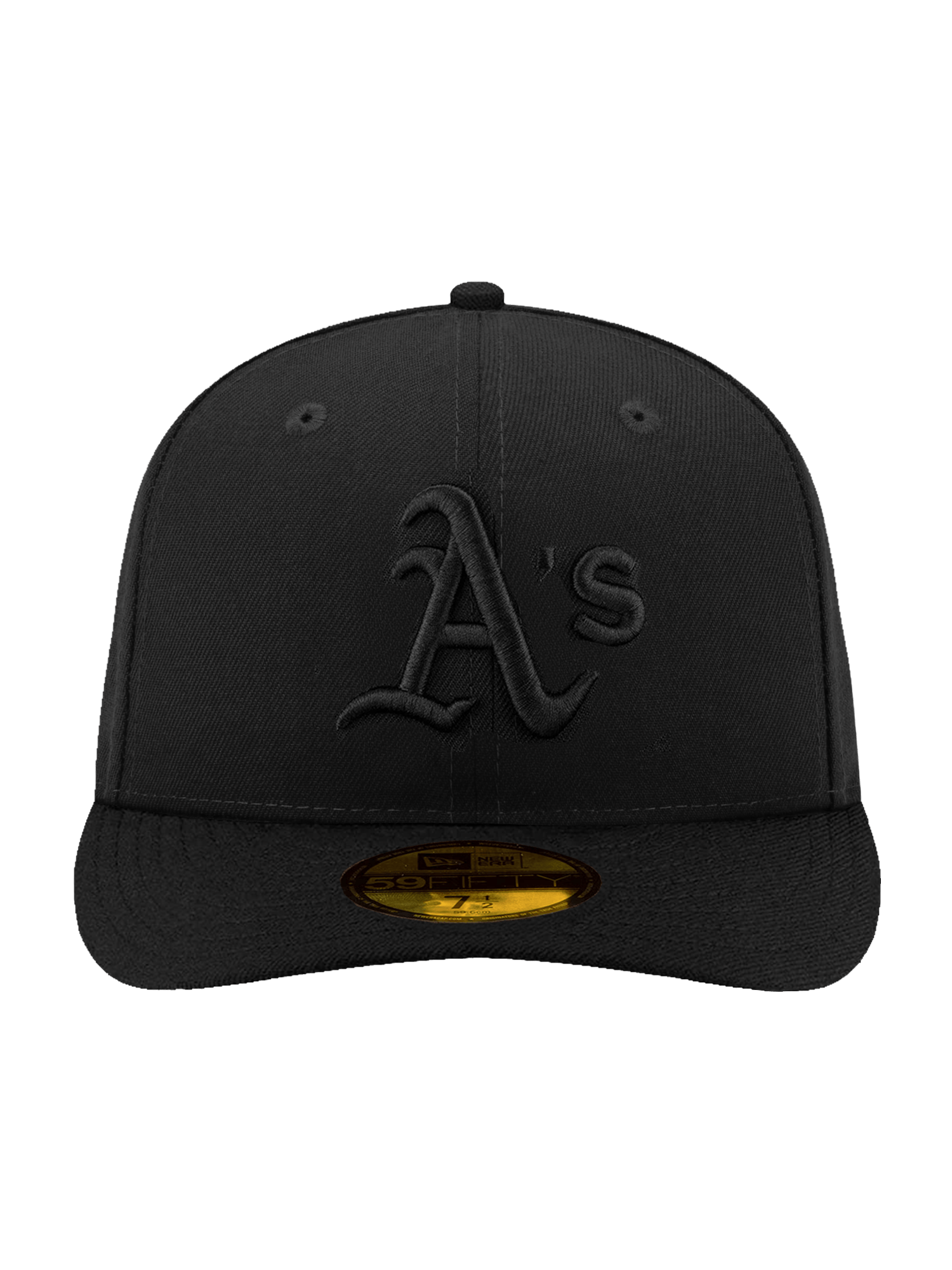 New Era Caps Athletics New Era MLB Black On Black 59FIFTY Pre-Curved Fitted Hat
