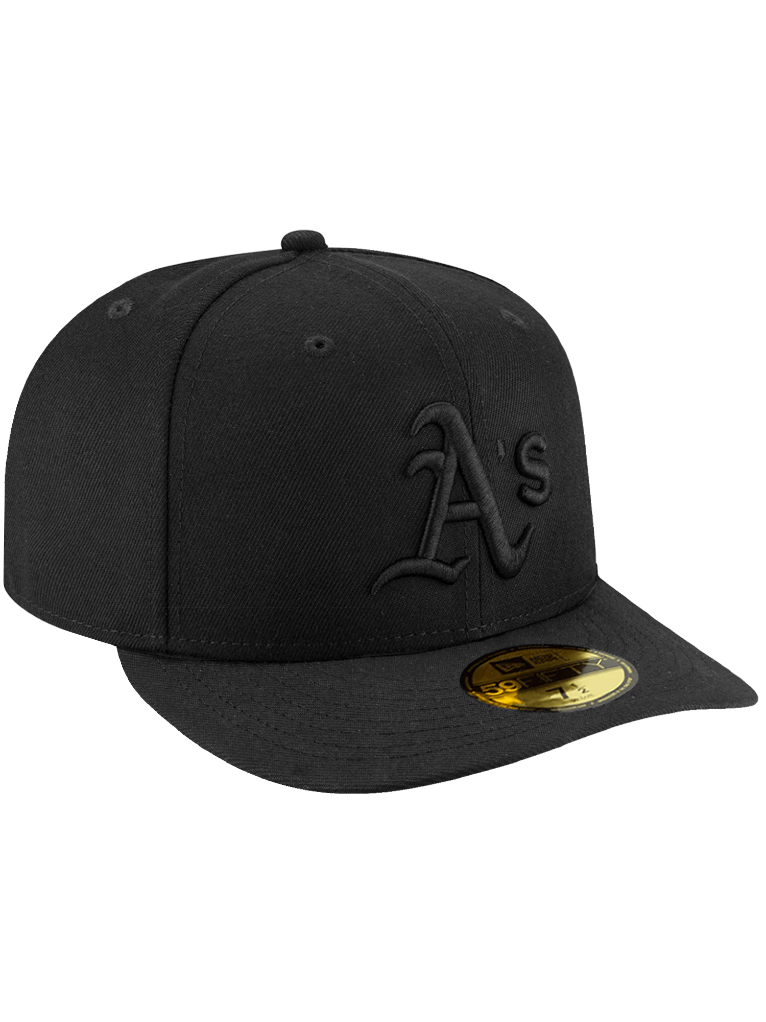 New Era Caps Athletics New Era MLB Black On Black 59FIFTY Pre-Curved Fitted Hat
