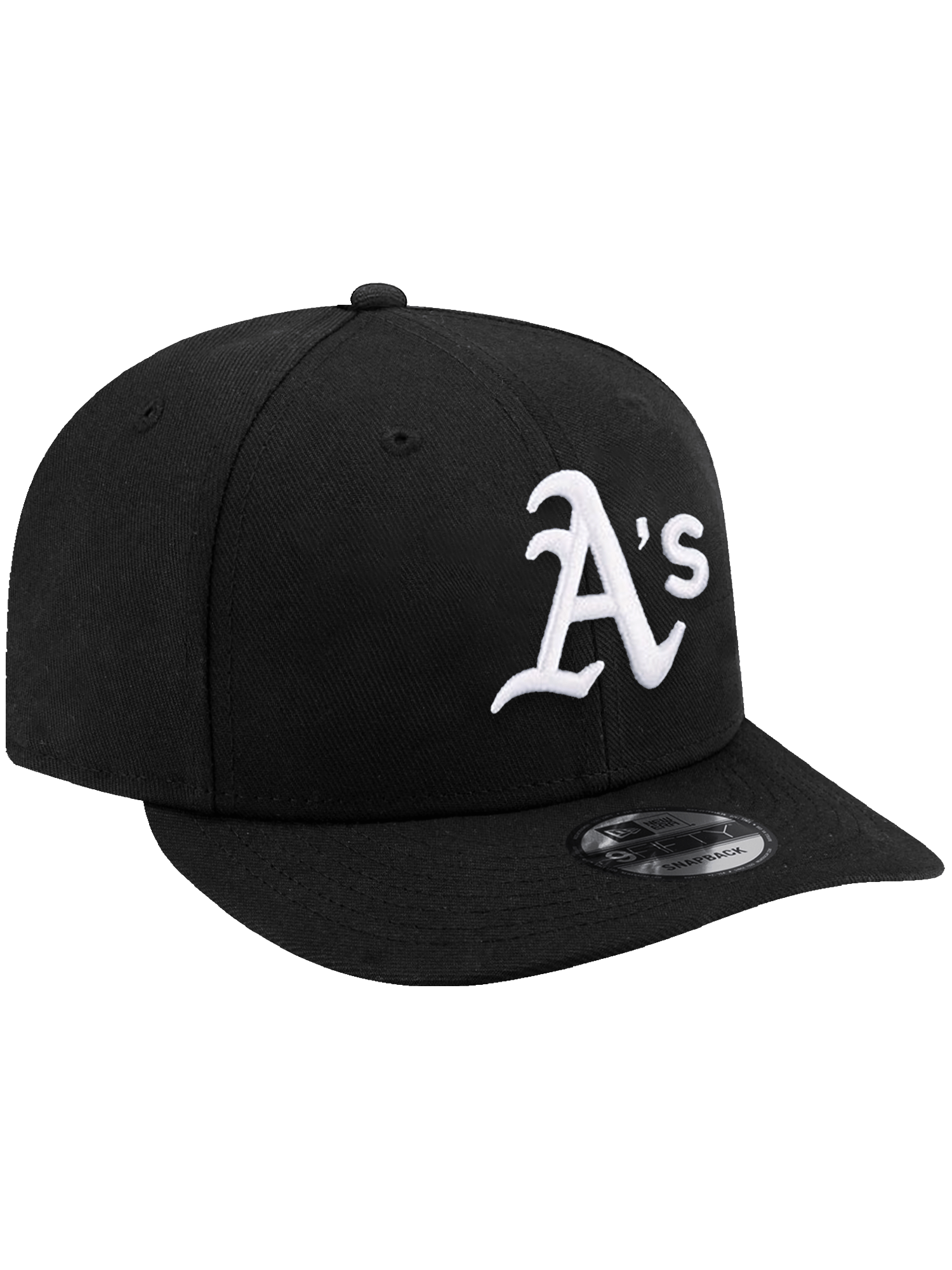 New Era Caps Athletics New Era MLB Black White 9FIFTY Pre-Curved Snapback Hat - Black