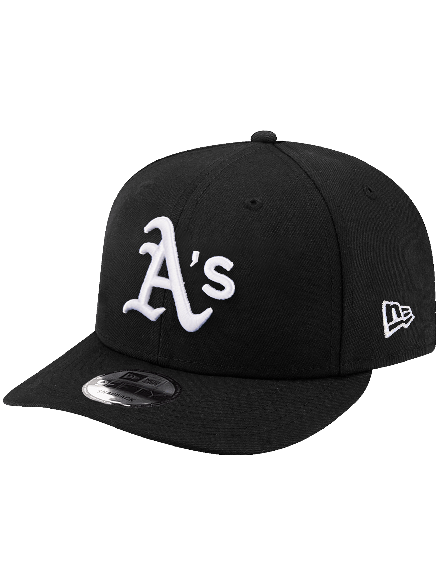New Era Caps Athletics New Era MLB Black White 9FIFTY Pre-Curved Snapback Hat - Black