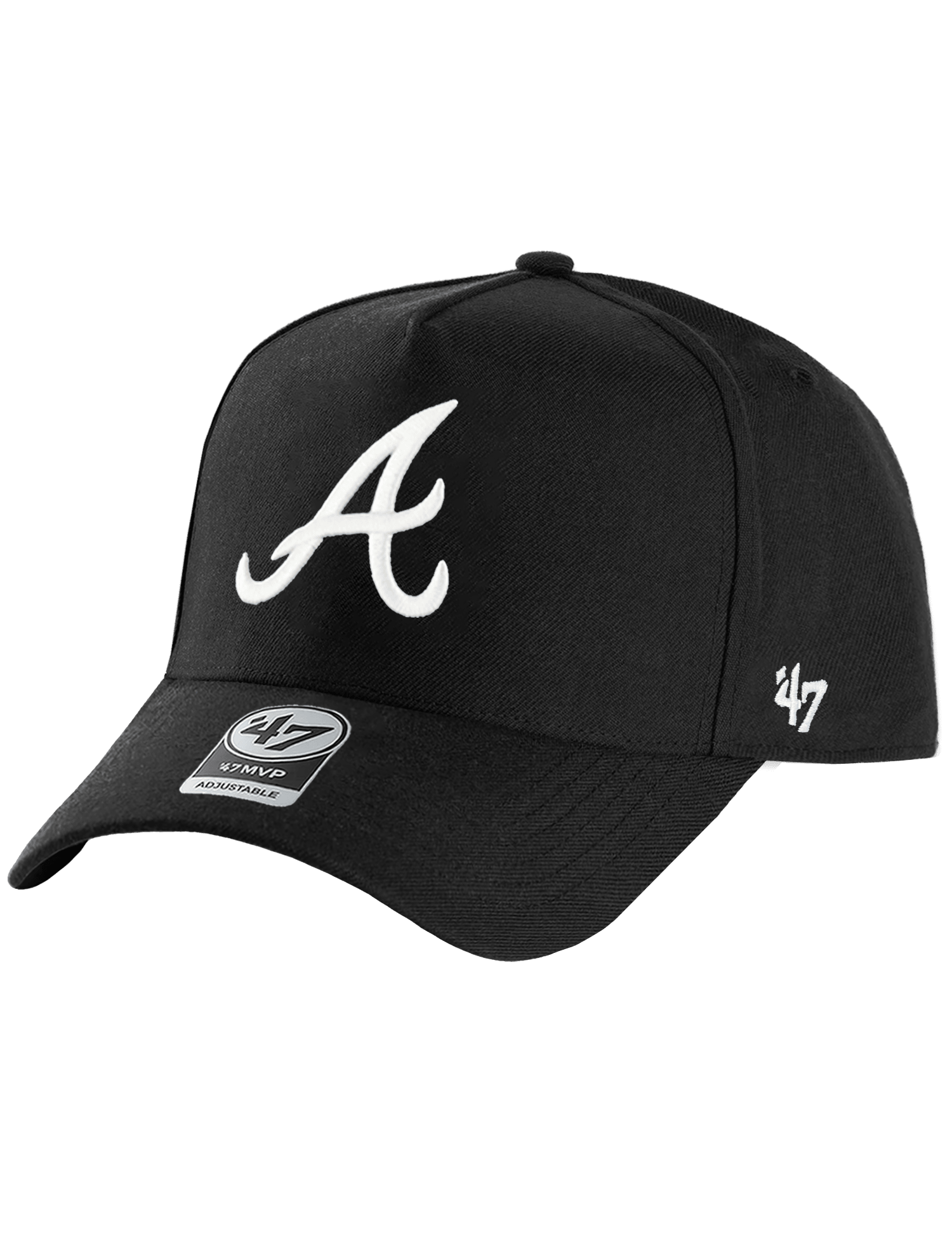 47 Brand Caps Atlanta Braves '47 MLB Monochrome MVP DT Snapback Hat - Black