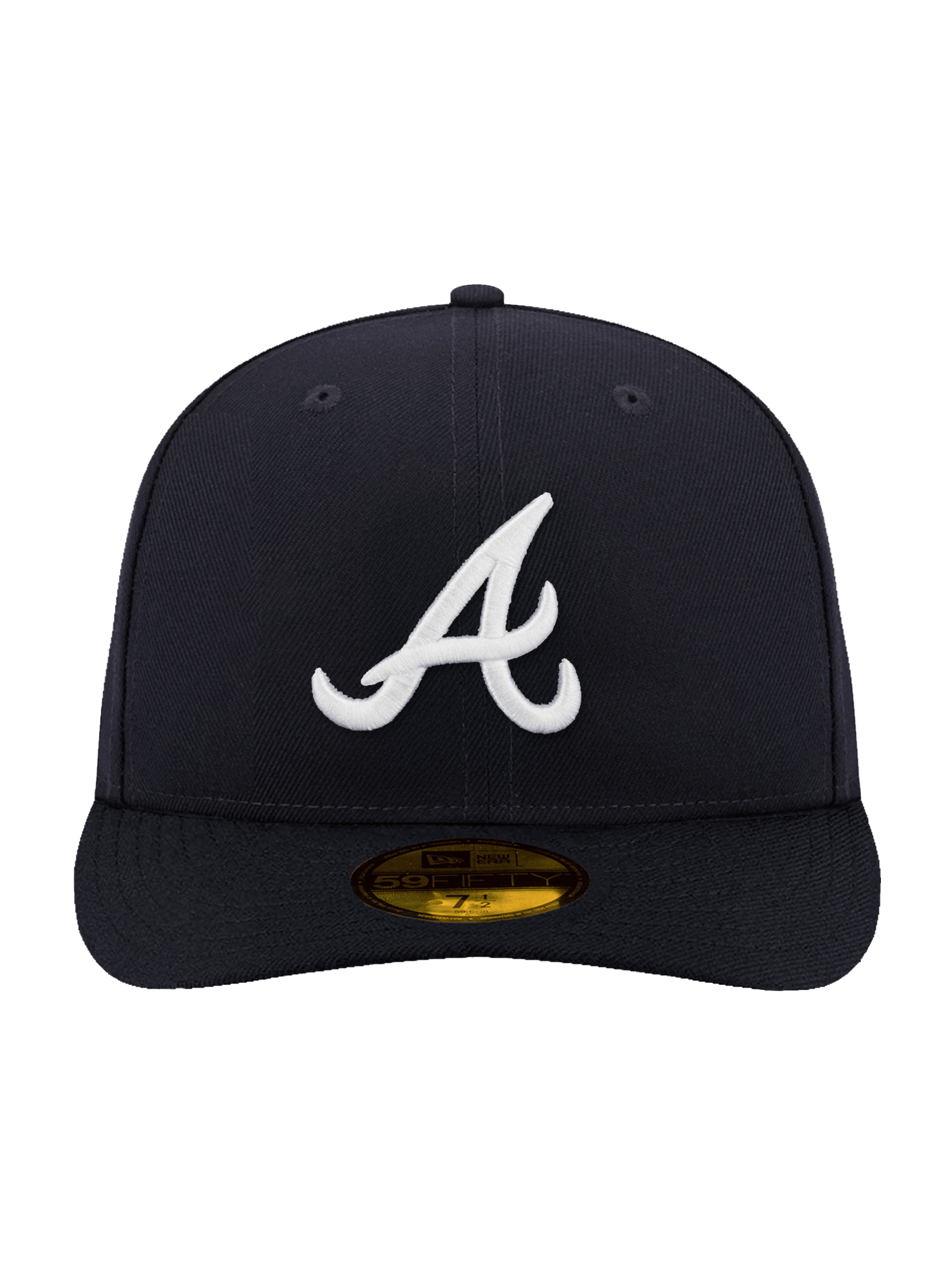 New Era Caps Atlanta Braves New Era MLB AC On-Field Road Pre-Curved 59FIFTY Fitted Hat - Navy
