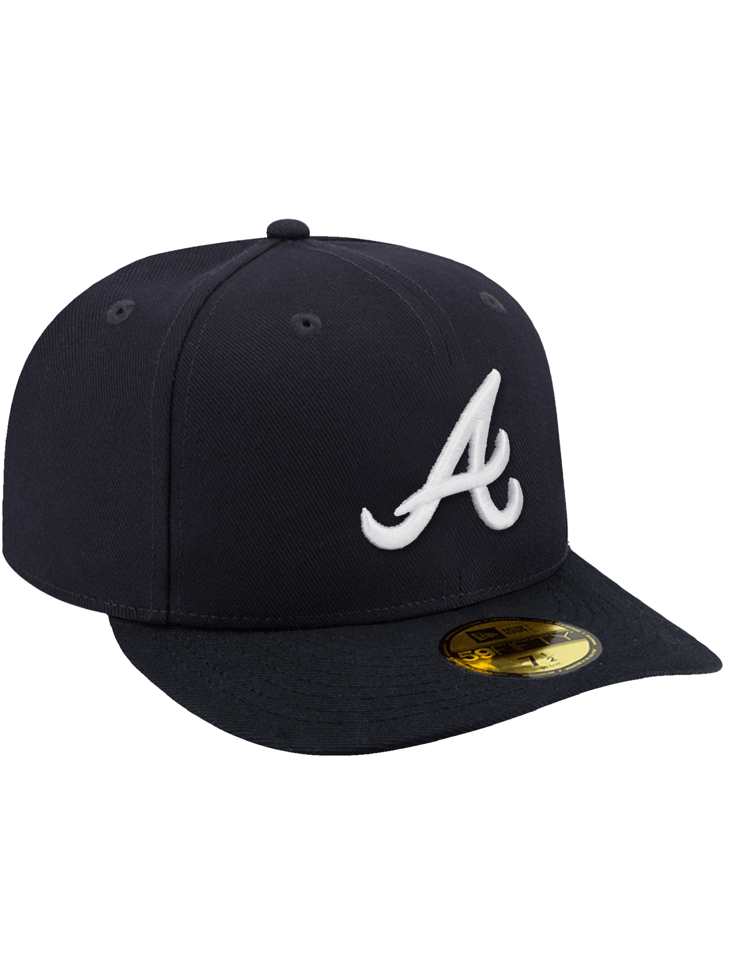 New Era Caps Atlanta Braves New Era MLB AC On-Field Road Pre-Curved 59FIFTY Fitted Hat - Navy