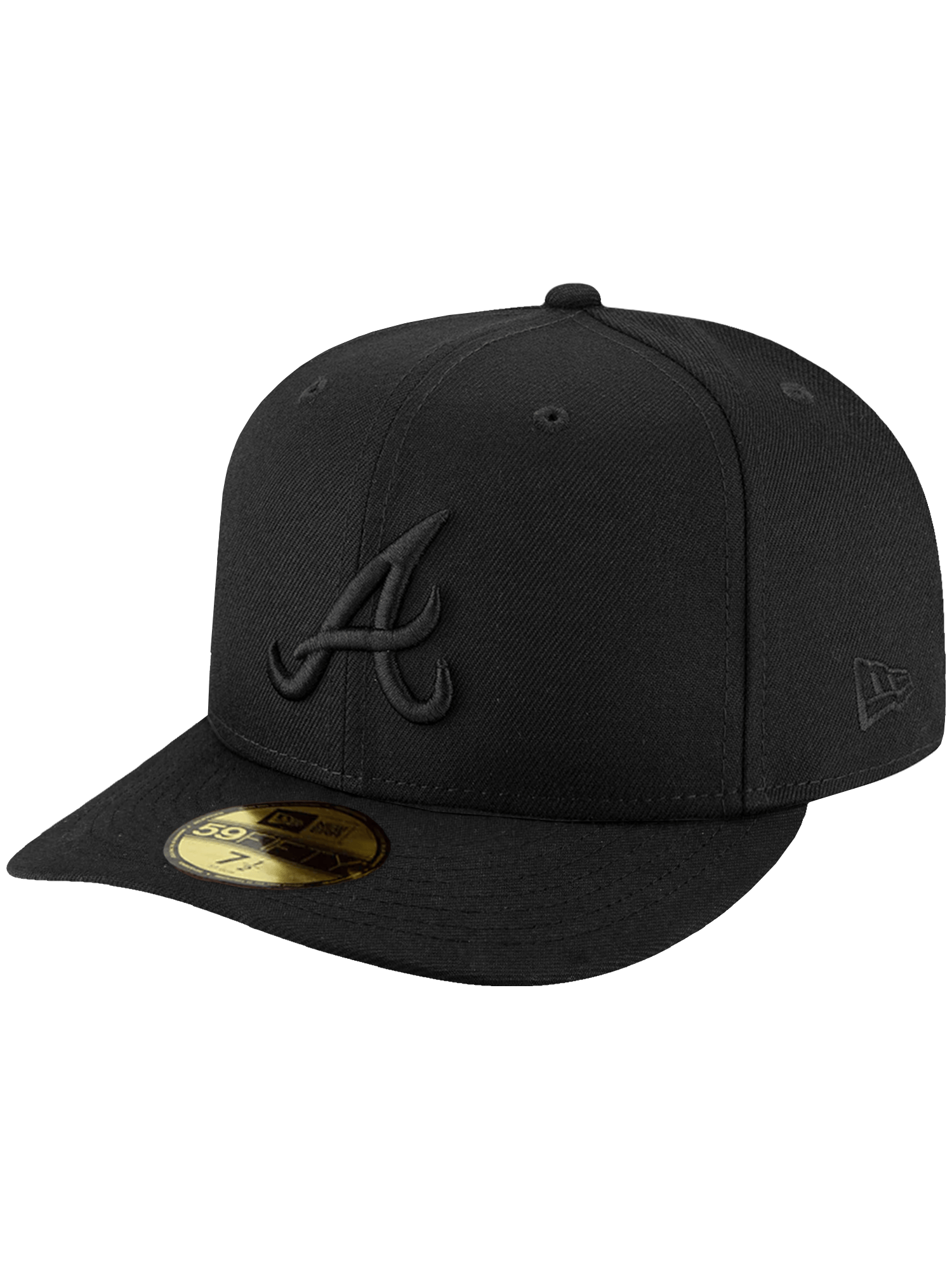 New Era Caps Atlanta Braves New Era MLB Black On Black 59FIFTY Pre-Curved Fitted Hat