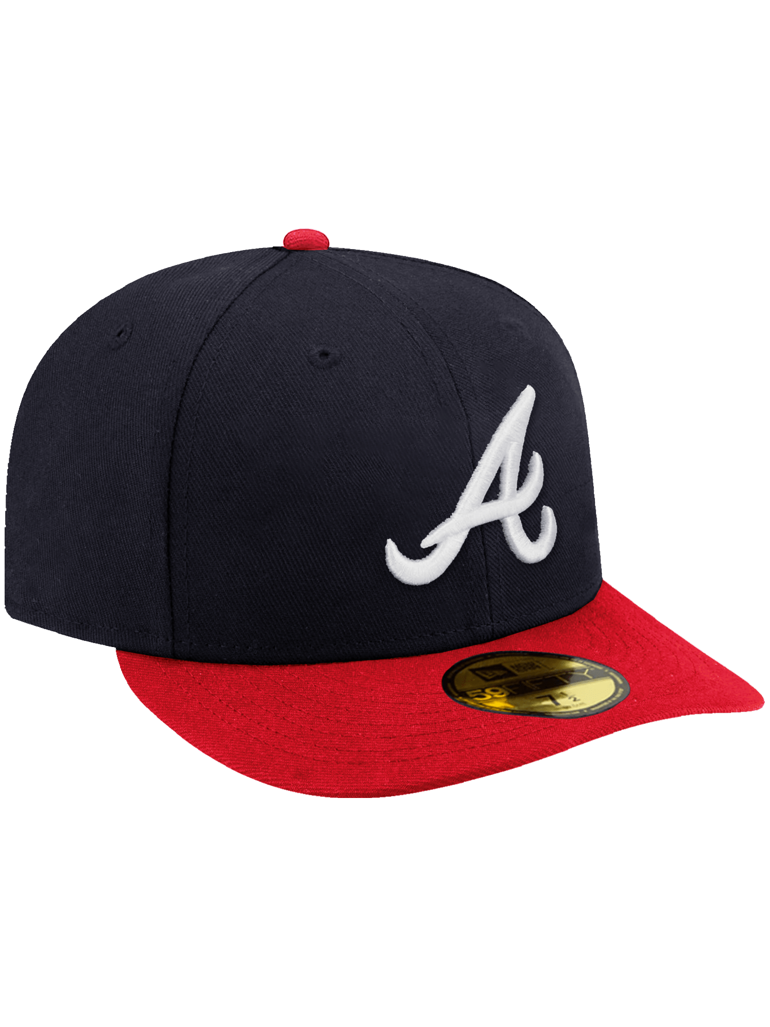 New Era Caps Atlanta Braves New Era MLB On-Field AC Pre-Curved 59FIFTY Fitted Hat - Navy
