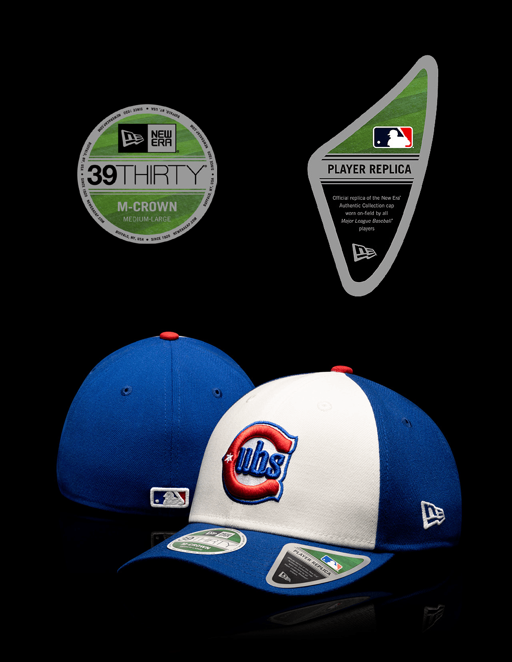 New Era Caps Atlanta Braves New Era MLB Player Replica 39THIRTY M-Crown Stretch-Fit Hat - Navy