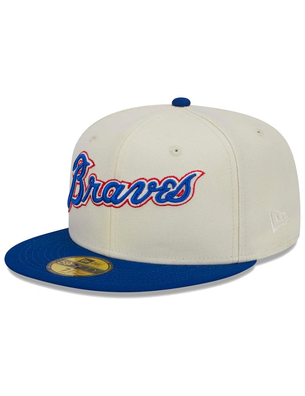 New Era Caps Atlanta Braves New Era MLB Retro Script 59FIFTY Fitted Hat - Beige