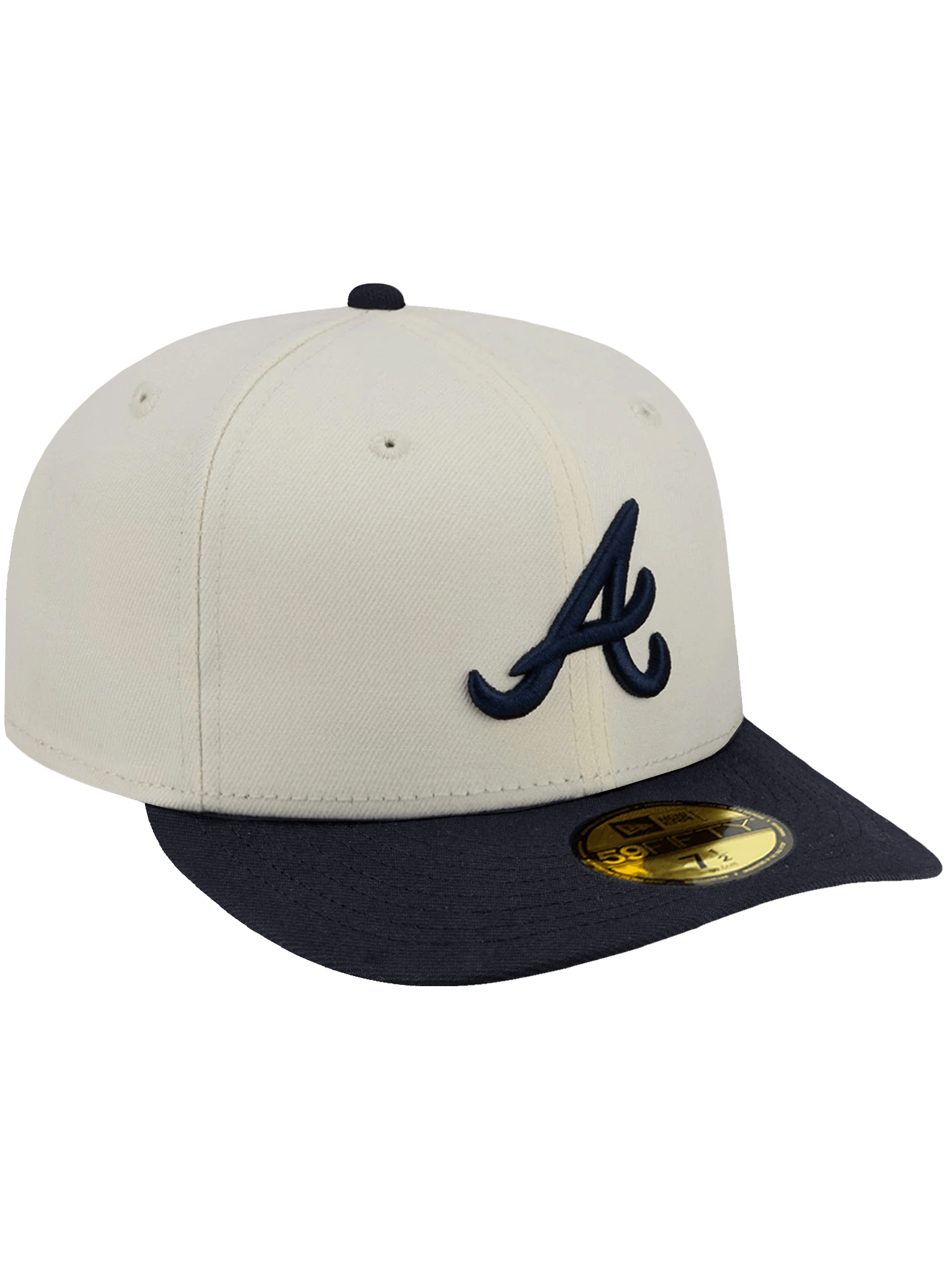 New Era Caps Atlanta Braves New Era MLB Team 2 Tone 59FIFTY Pre-Curved Fitted Hat - Chrome