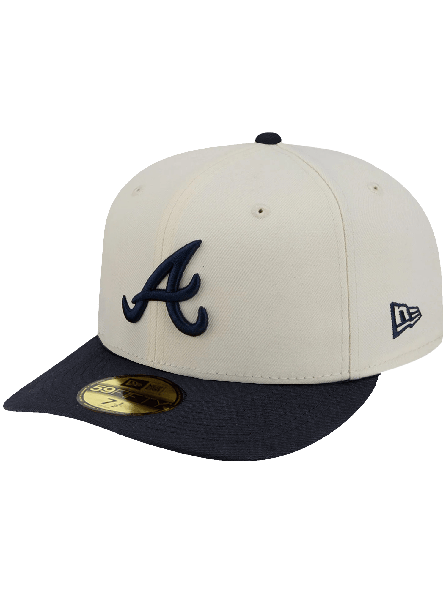 New Era Caps Atlanta Braves New Era MLB Team 2 Tone 59FIFTY Pre-Curved Fitted Hat - Chrome