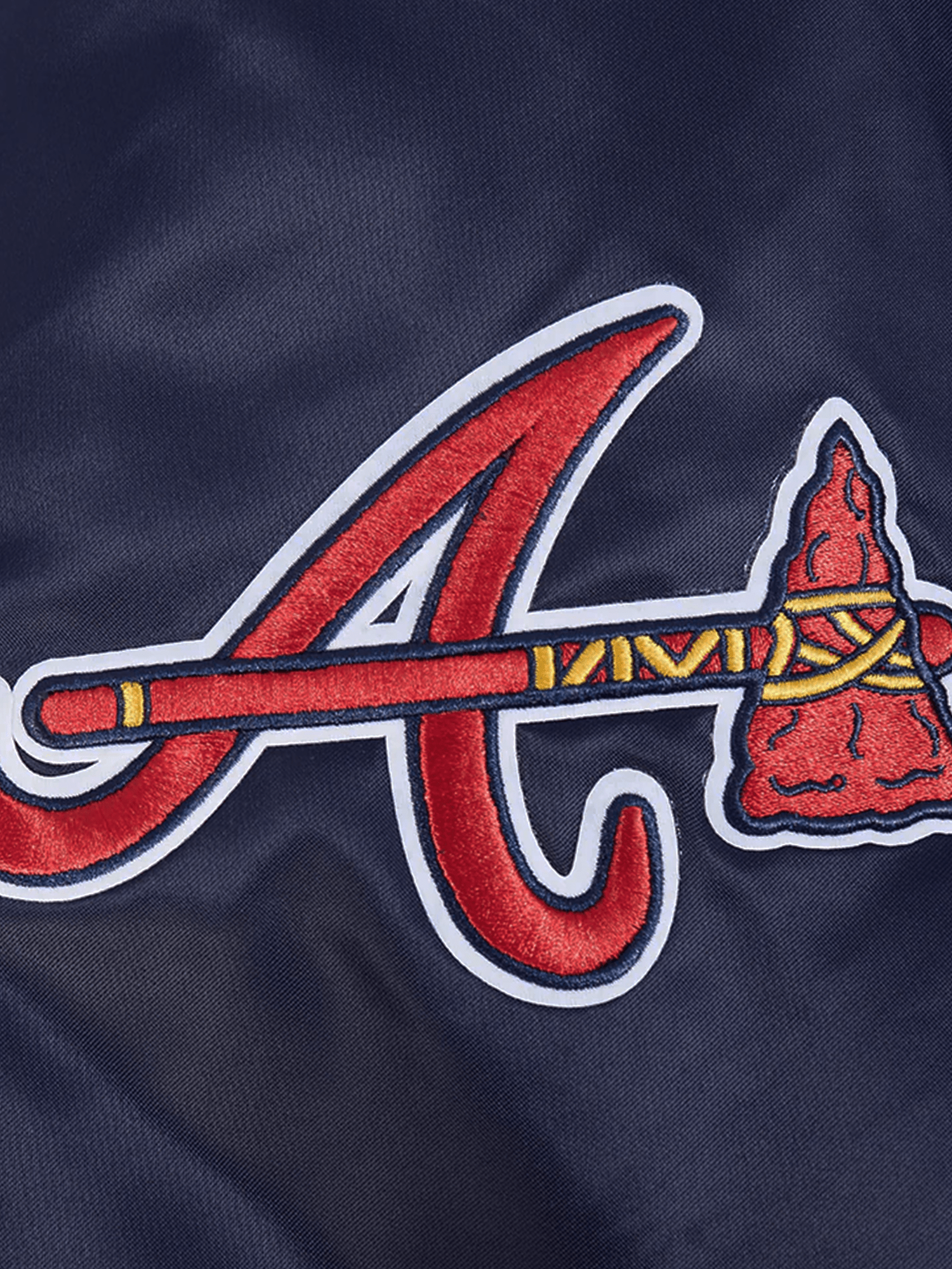 Pro Standard Jackets Atlanta Braves Pro Standard MLB Team Classic Satin Button Jacket - Navy