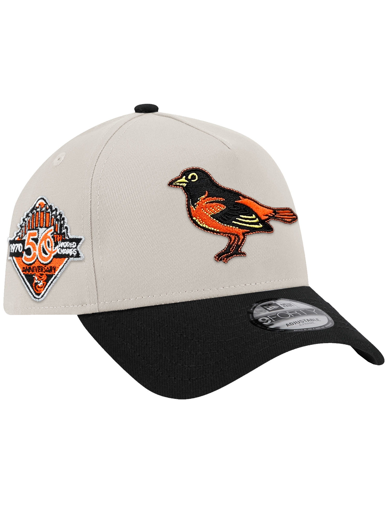New Era Caps Baltimore Orioles New Era MLB 1970 World Series 9FORTY A-Frame Snapback Hat - Stone