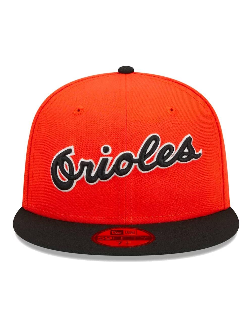 New Era Caps Baltimore Orioles New Era MLB Retro Script 59FIFTY Fitted Hat - Orange