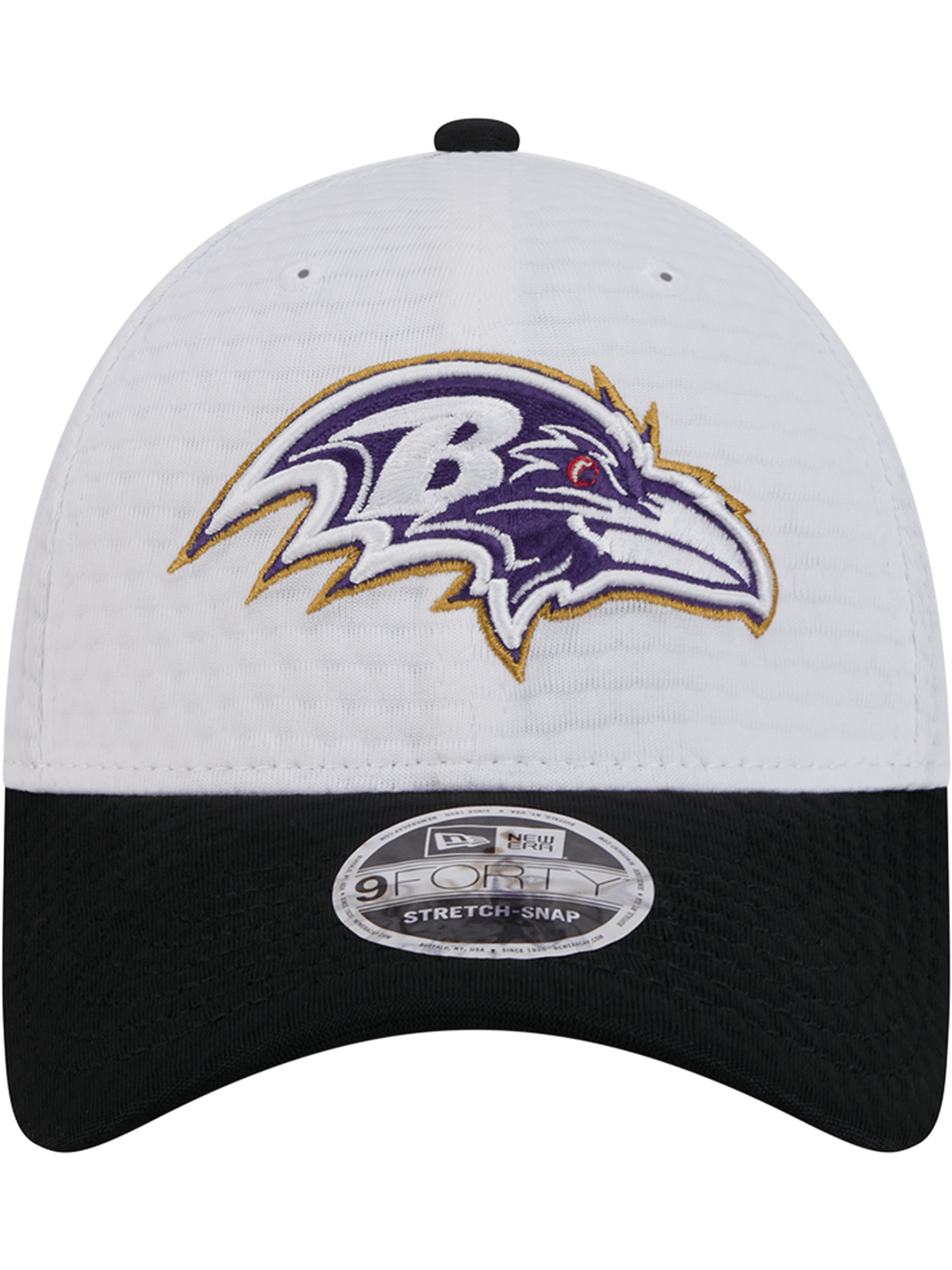 New Era Caps Baltimore Ravens New Era NFL 24 Training 9FORTY Stretch-Snapback Hat - White