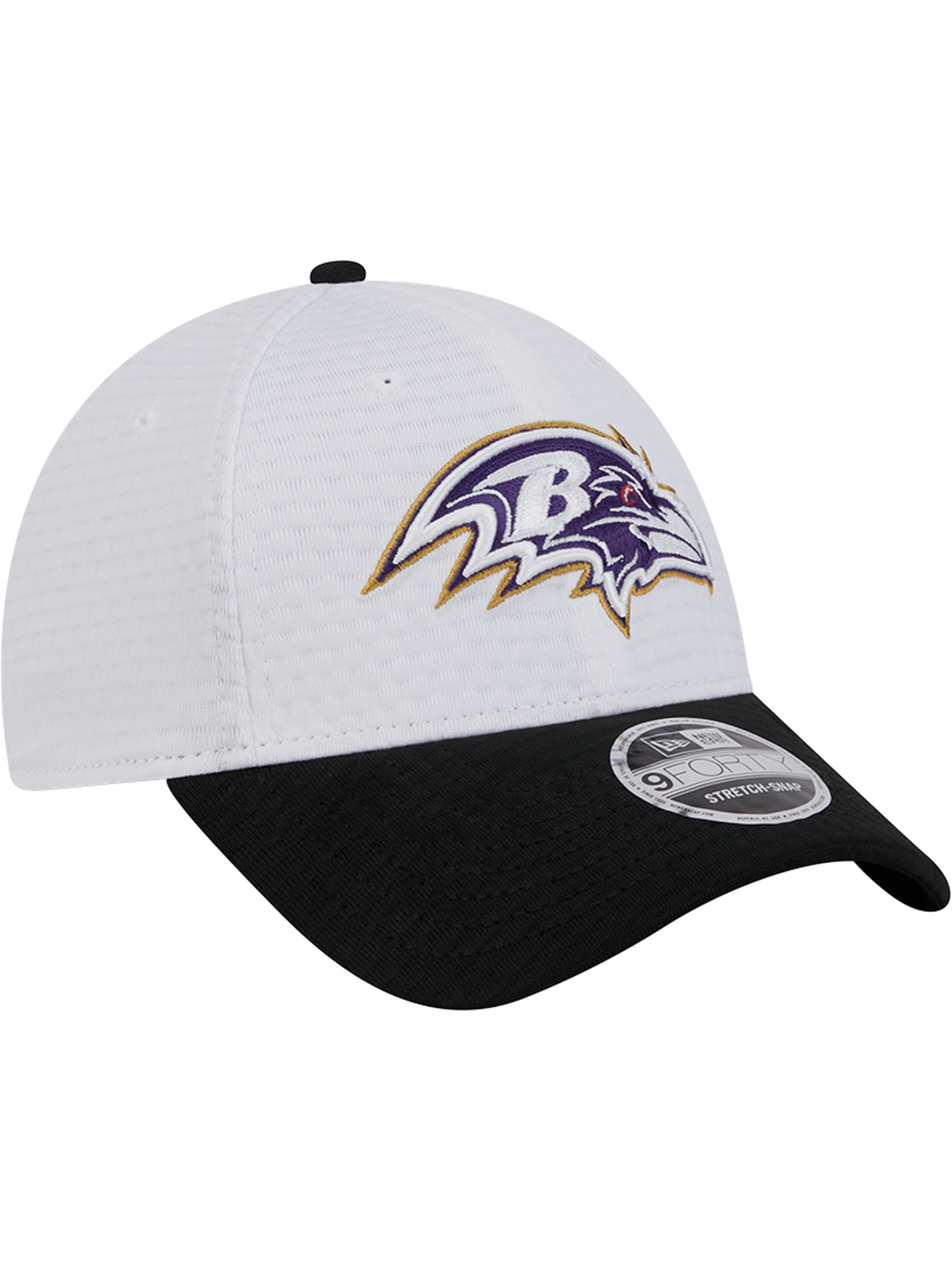New Era Caps Baltimore Ravens New Era NFL 24 Training 9FORTY Stretch-Snapback Hat - White