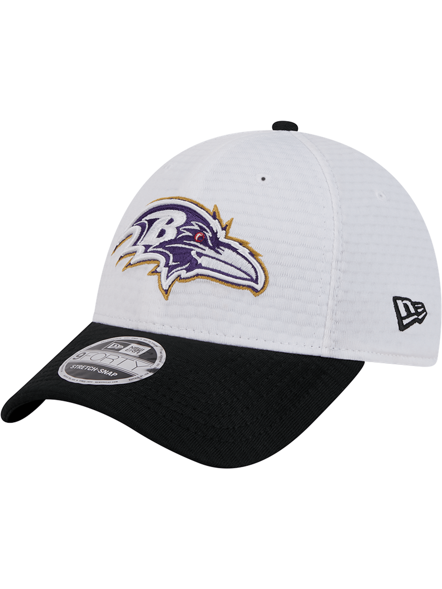 New Era Caps Baltimore Ravens New Era NFL 24 Training 9FORTY Stretch-Snapback Hat - White