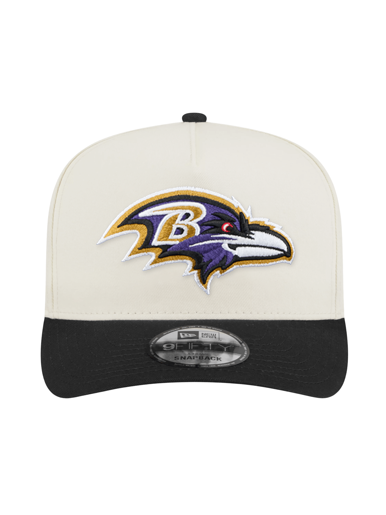 New Era Caps Baltimore Ravens New Era NFL Team 2T 9FIFTY A-Frame Pre-Curved Snapback Hat - Chrome