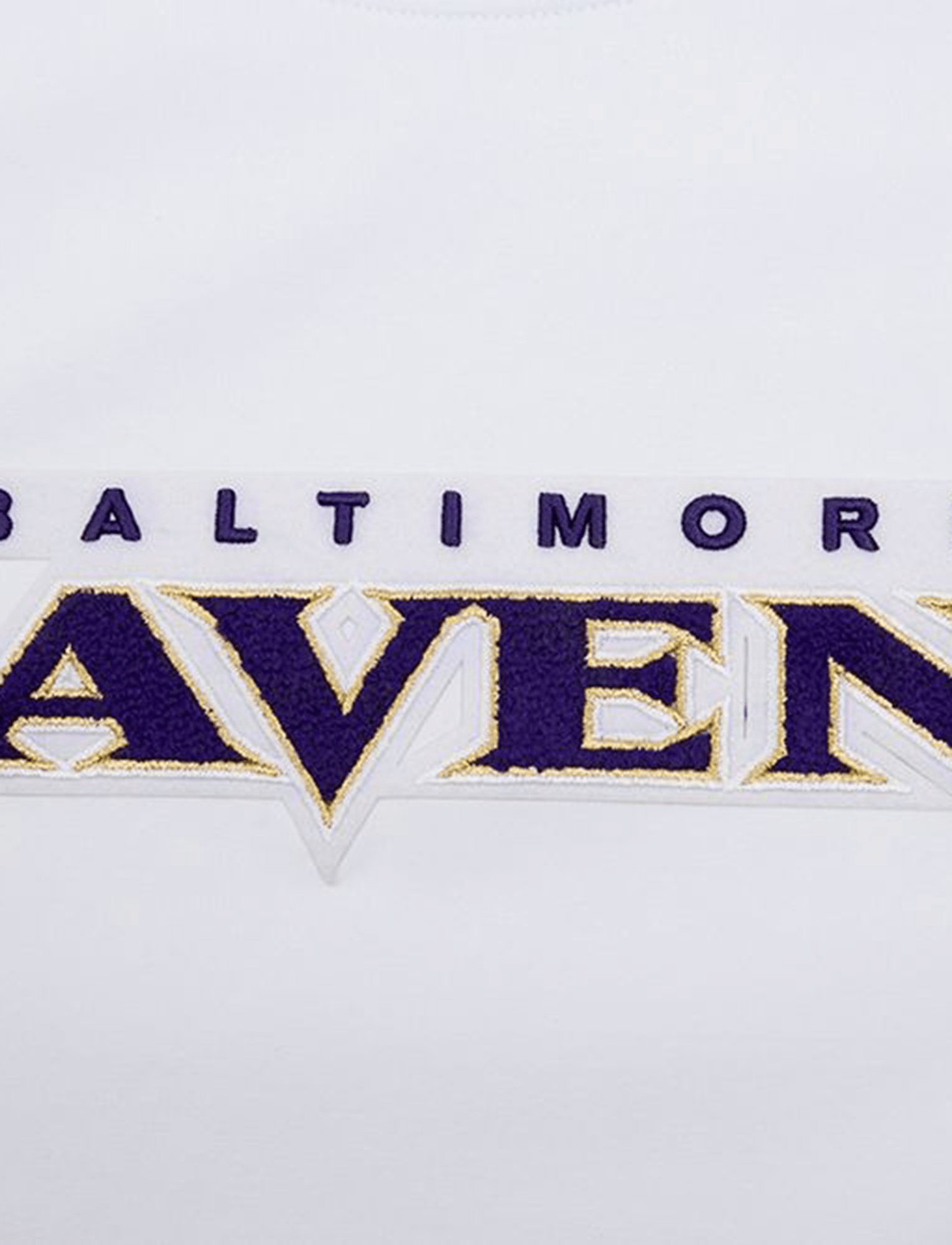 Pro Standard T-Shirts Baltimore Ravens Pro Standard NFL Classic Chenille Flex T-Shirt - White