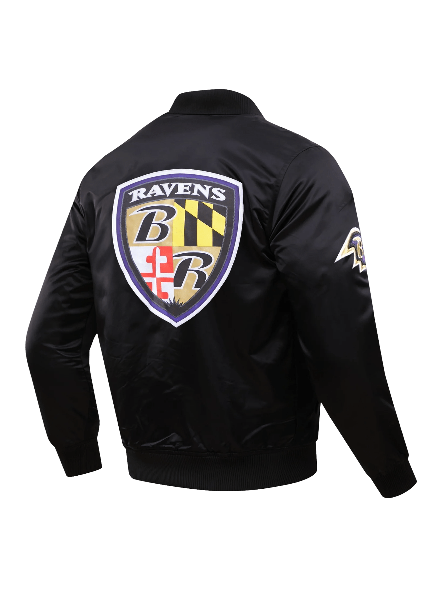 Pro Standard Jackets Baltimore Ravens Pro Standard NFL Team Classic Satin Button Jacket- Black