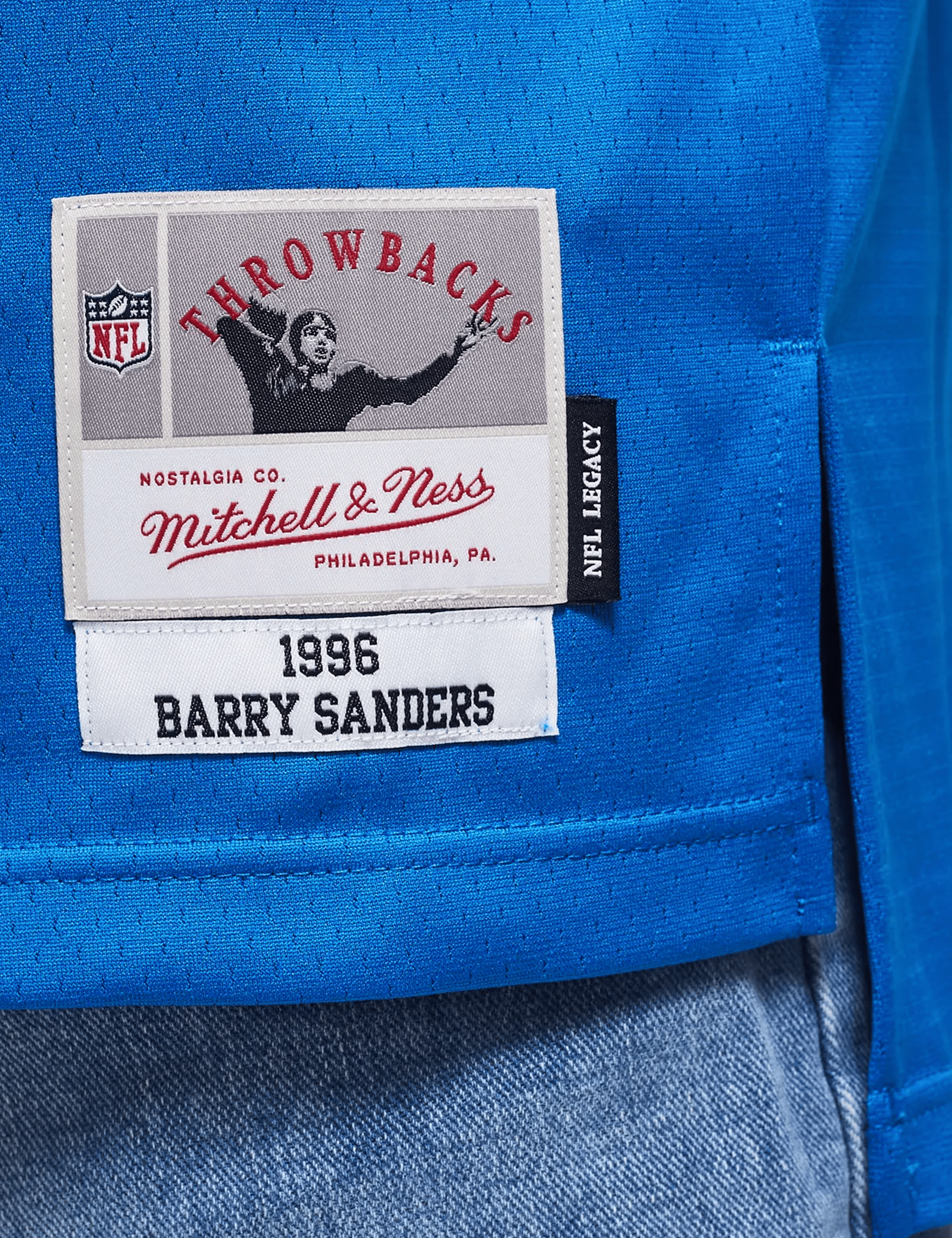 Mitchell And Ness Jerseys Barry Sanders Detroit Lions Mitchell & Ness NFL 96 Legacy Jersey - Blue